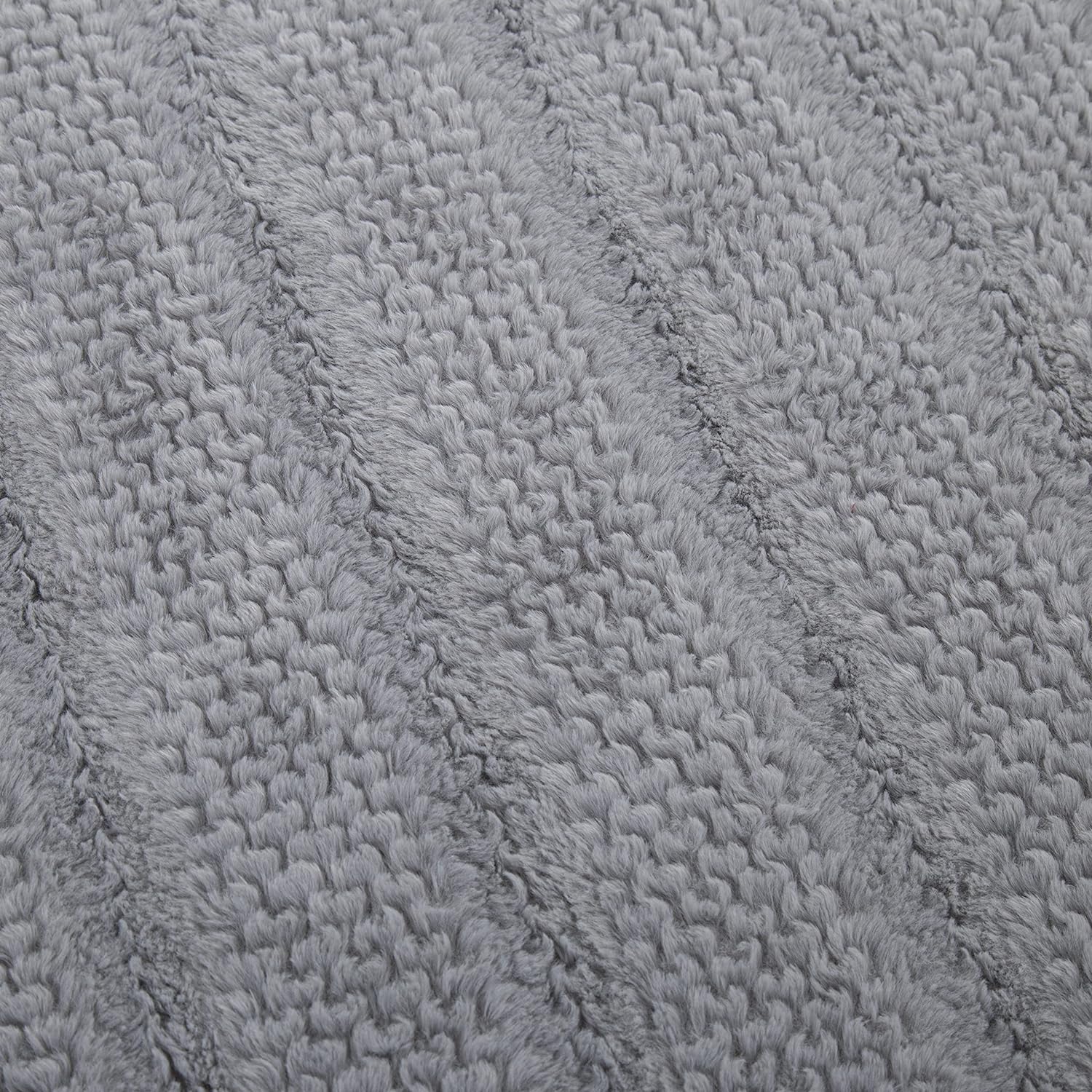 Tache Grey Faux Fur Throw Blanket, Super Soft Fluffy, cuddly and cozy gray throw blanket with sherpa back