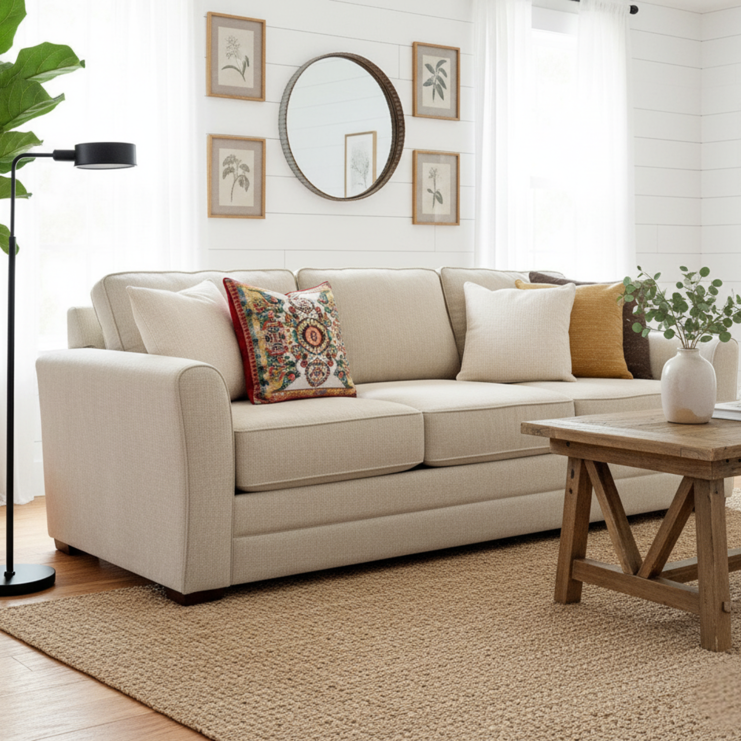 Tache Elegant Ivory Colorful Ornate Paisley Woven Tapestry Throw Pillow Cover (18193)