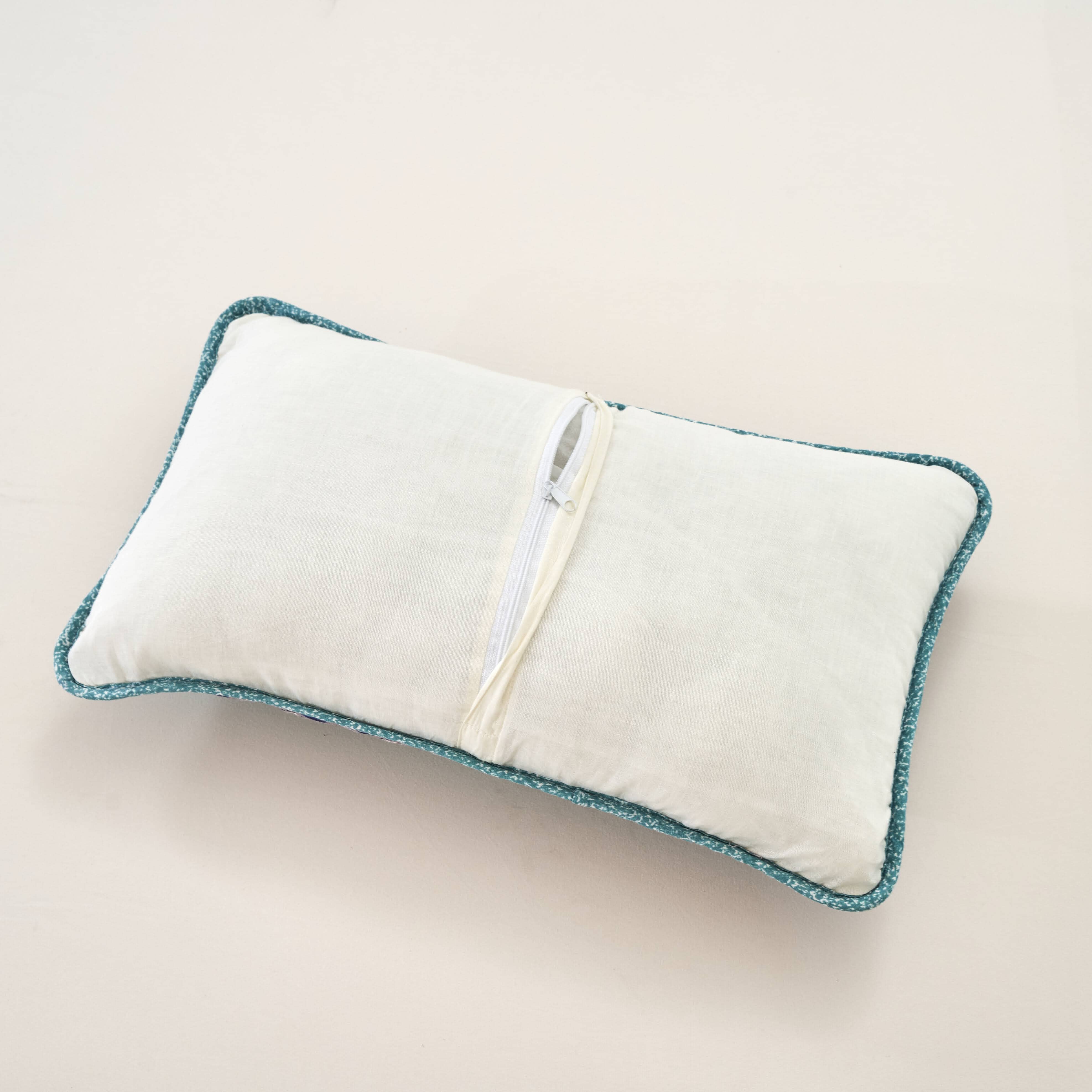 Tache Light Teal Sky Turquoise Blue Solid Small rectangle Rectangular Quilted Lumbar Pillow for Bed Couch Sofa 12x20"