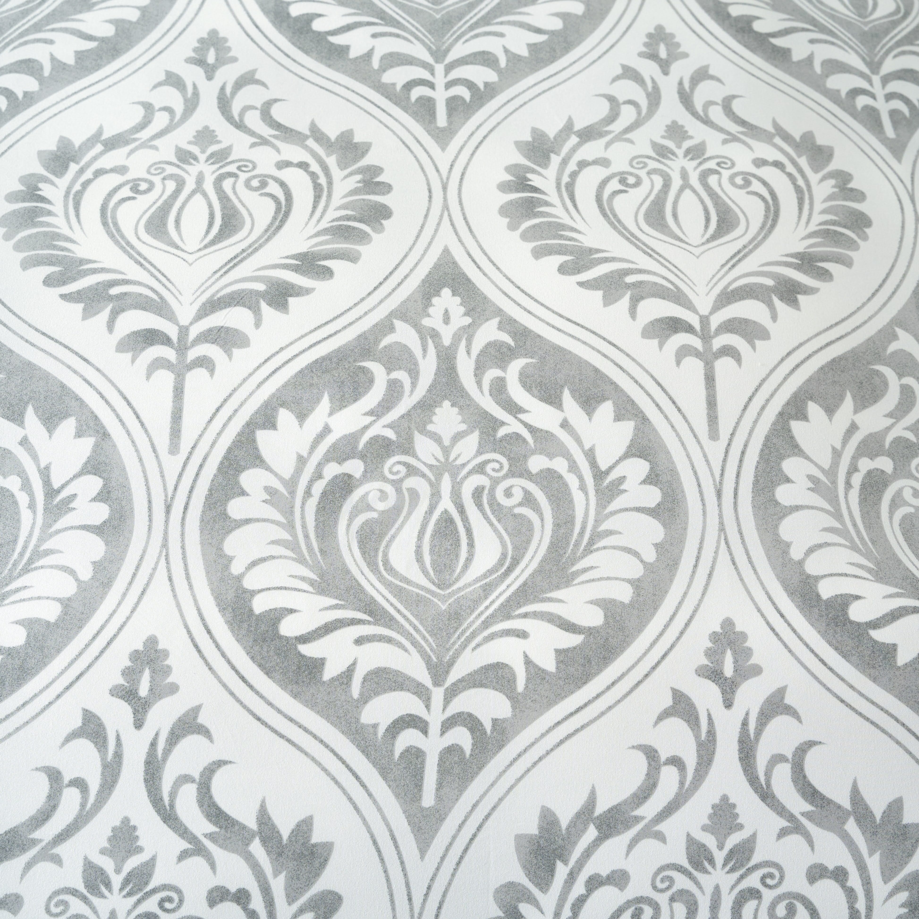 Tache Dreamy Moon Sky Ogee Damask Heather Gray White Reversible Duvet Cover With Zipper Closure, Fitted Sheet, Flat Sheet, Bed Sheet, quilt, bedspread, bedding set