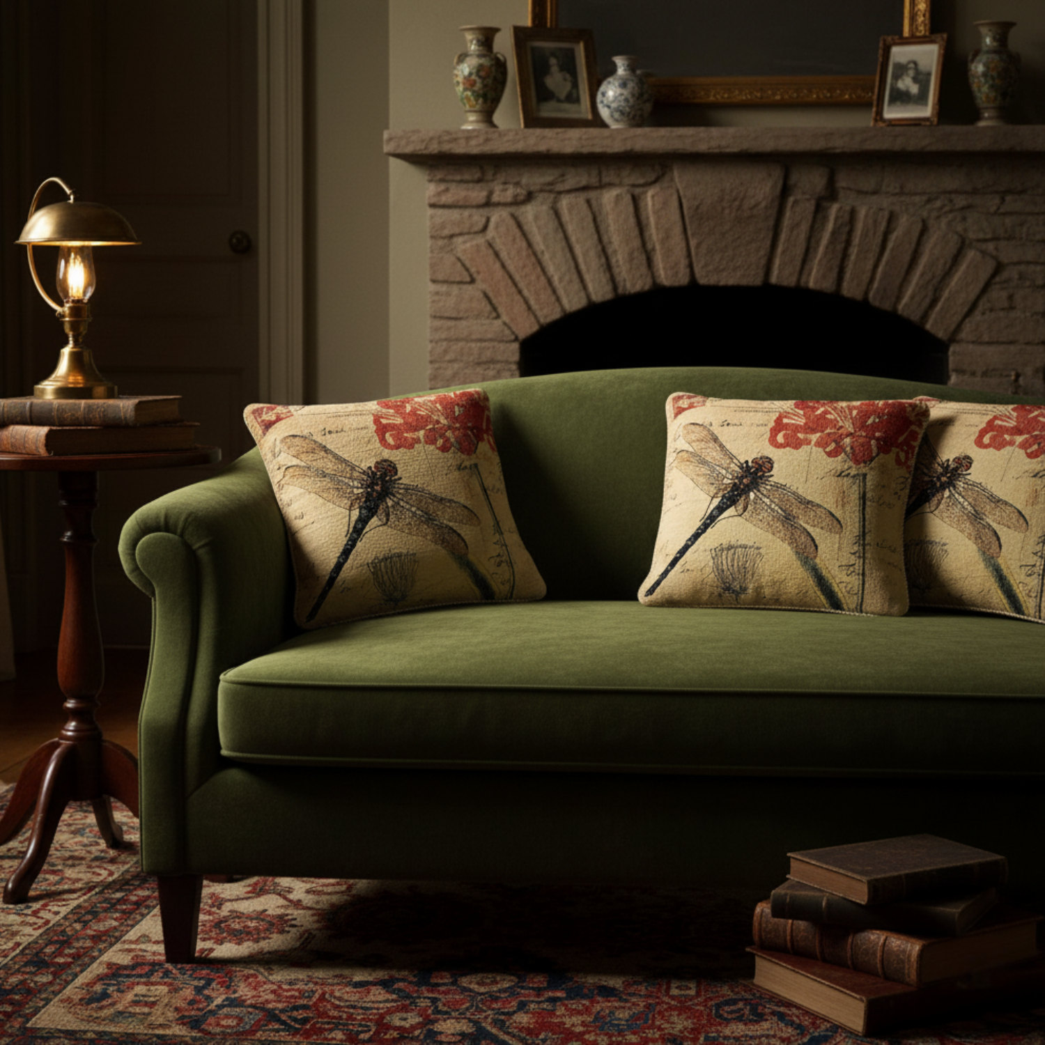 Tache Fly High Dragonfly European Postcard Tapestry Woven Throw Pillow Cover (15044)