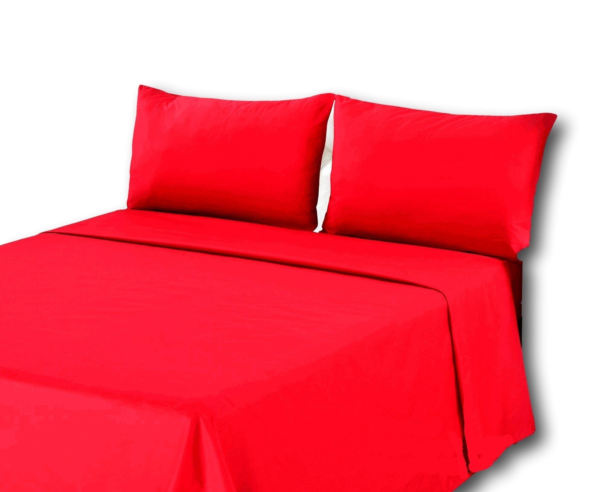 Tache Cotton Vibrant Red Fitted Sheet / Flat Sheet (BS3PC-R)