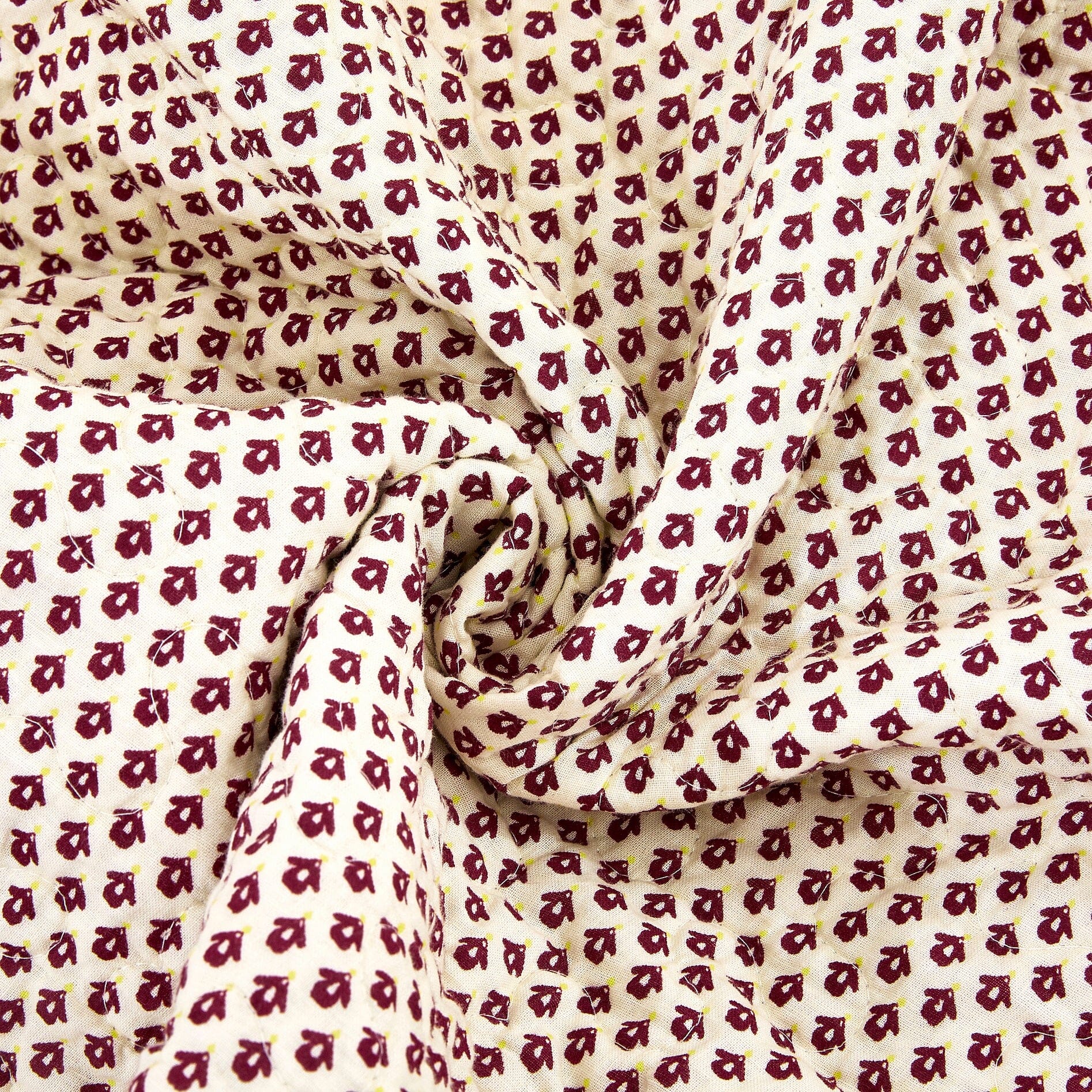 Tache Fairy Tale Tea Party Beige Burgundy Paisley Floral Cotton Patchwork Quilted Throw Blanket (DXJ103443) - Tache Home Fashion