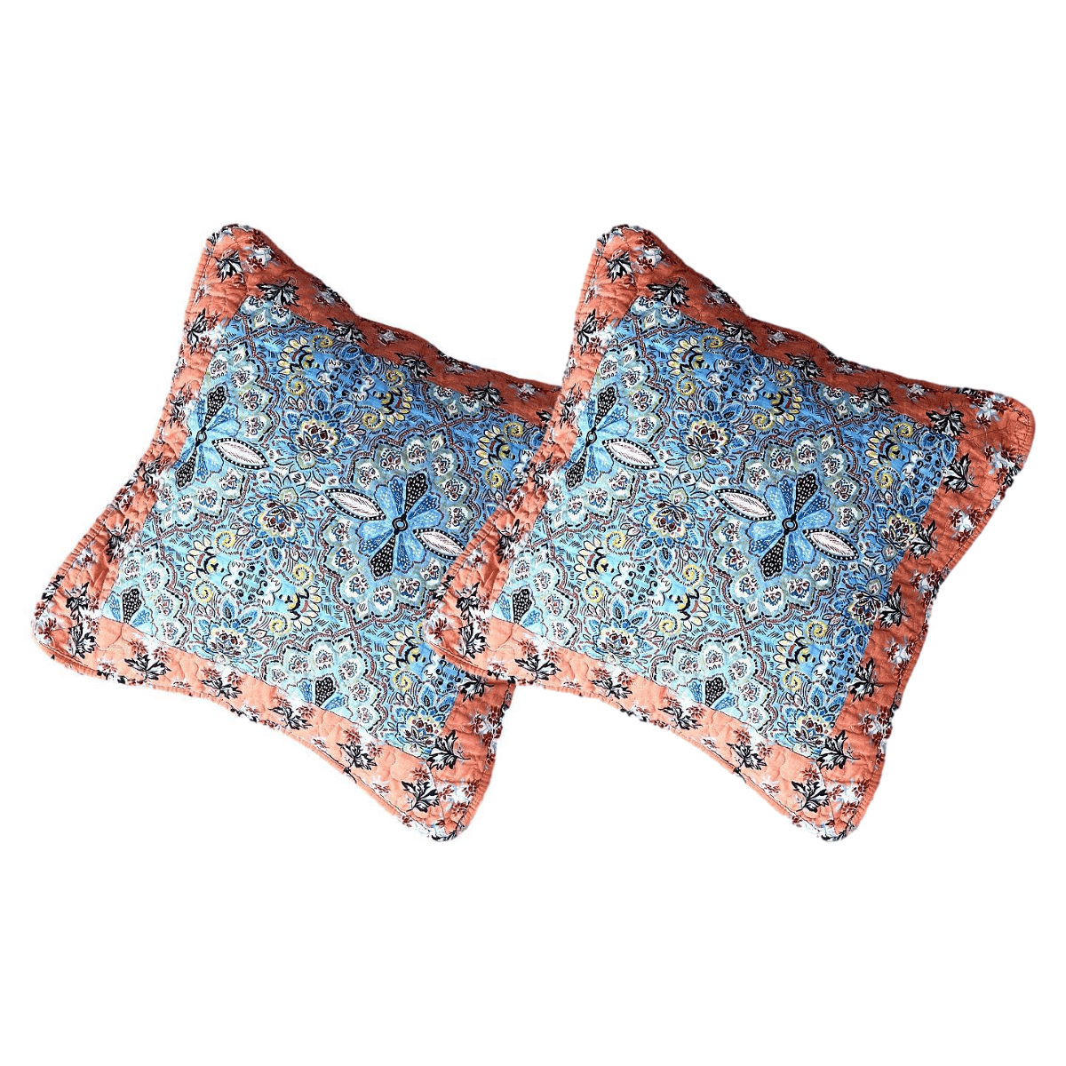 Tache Cotton Patchwork Paisley Floral Bohemian Mosaic Paradise Cushion Cover 2-Pieces (JHW-933) - Tache Home Fashion