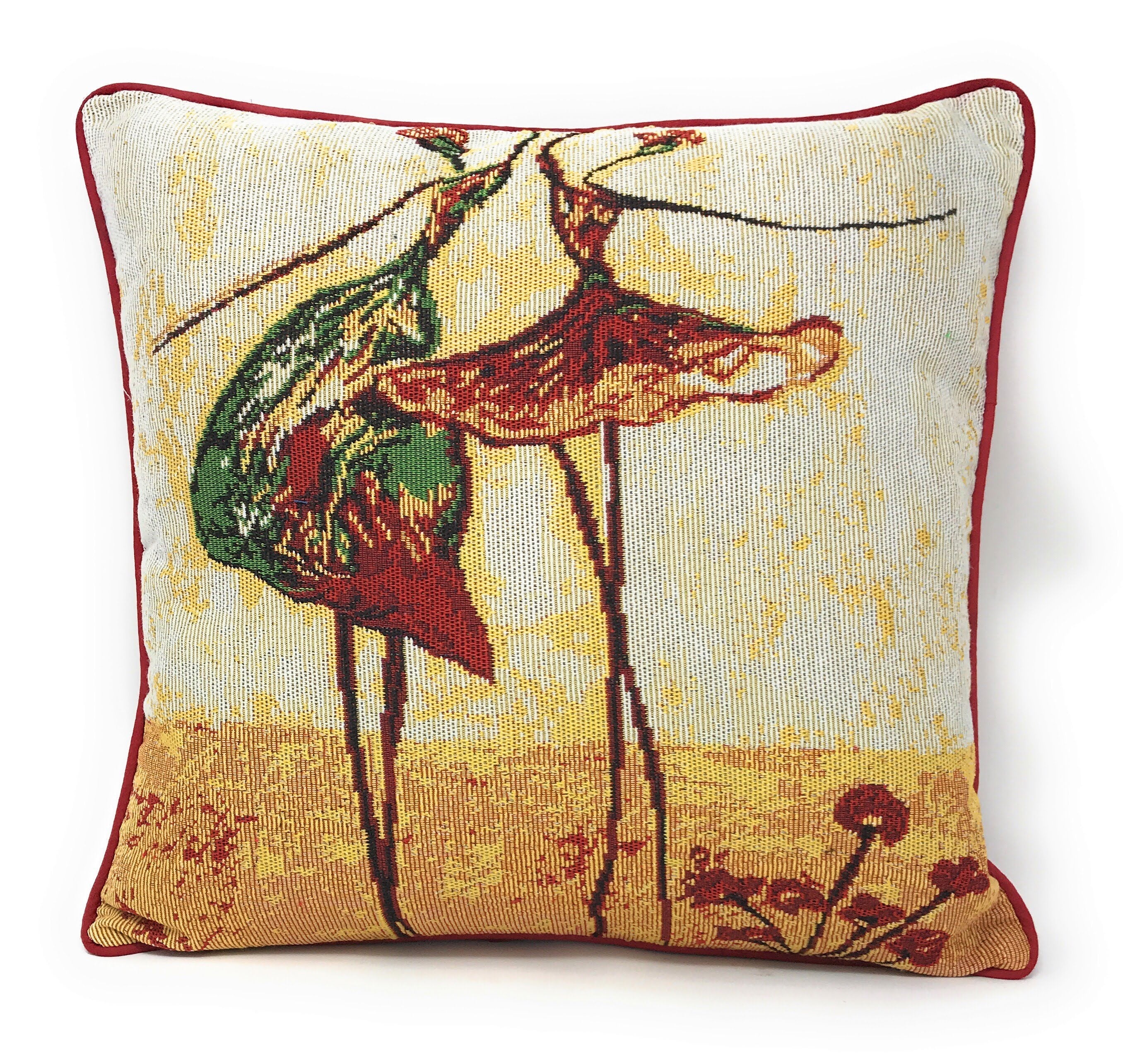 Tache Abstract Ballerina Art Golden Beige Woven Tapestry Throw Pillow Cover (18110) - Tache Home Fashion