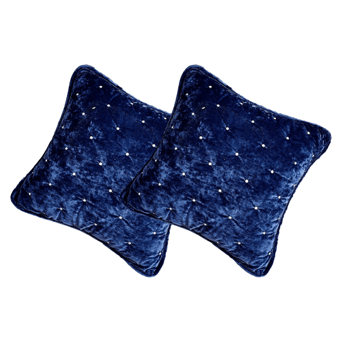 Tache Velvet Dreams Dark Blue Plush Diamond Tufted Cushion Covers / Euro Sham (JHW-853DB) - Tache Home Fashion