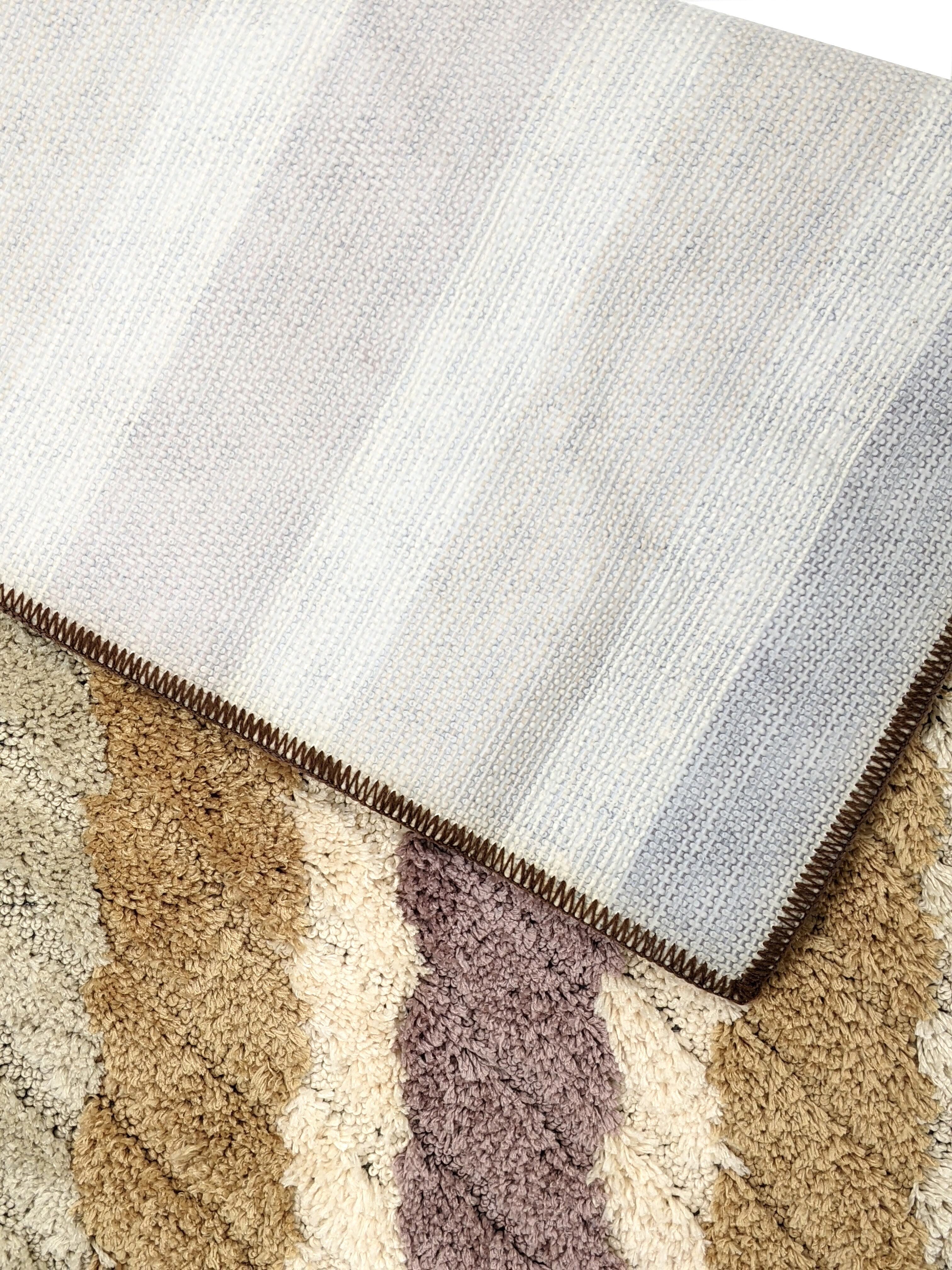 Tache 20x32 Inch Striped Brown and Beige Bathroom Rugs (TARBS2032) - Tache Home Fashion