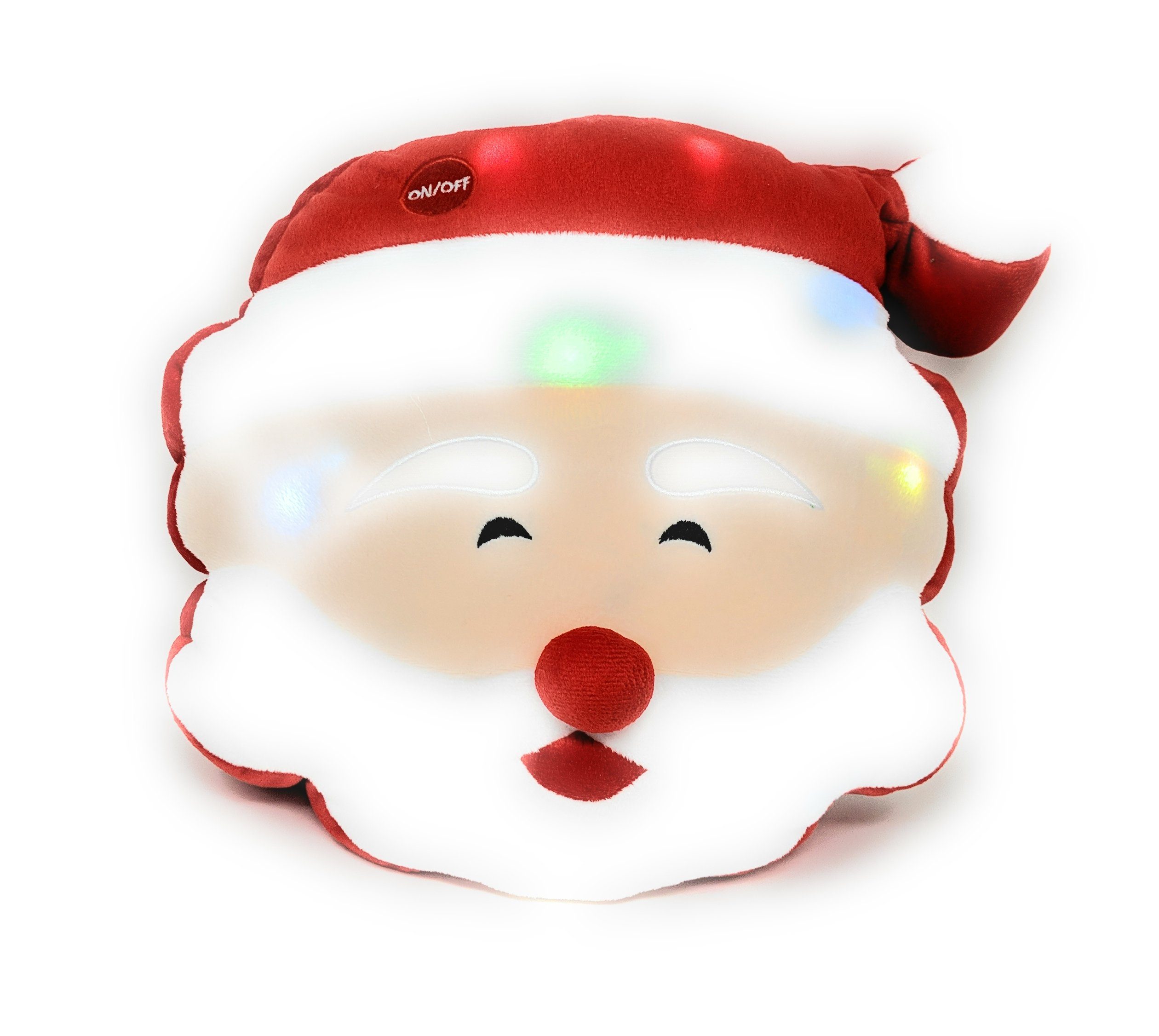 Tache Squishy Light Up Cute Christmas Cheery Santa Microbead LED Throw Pillow - Tache Home Fashion
