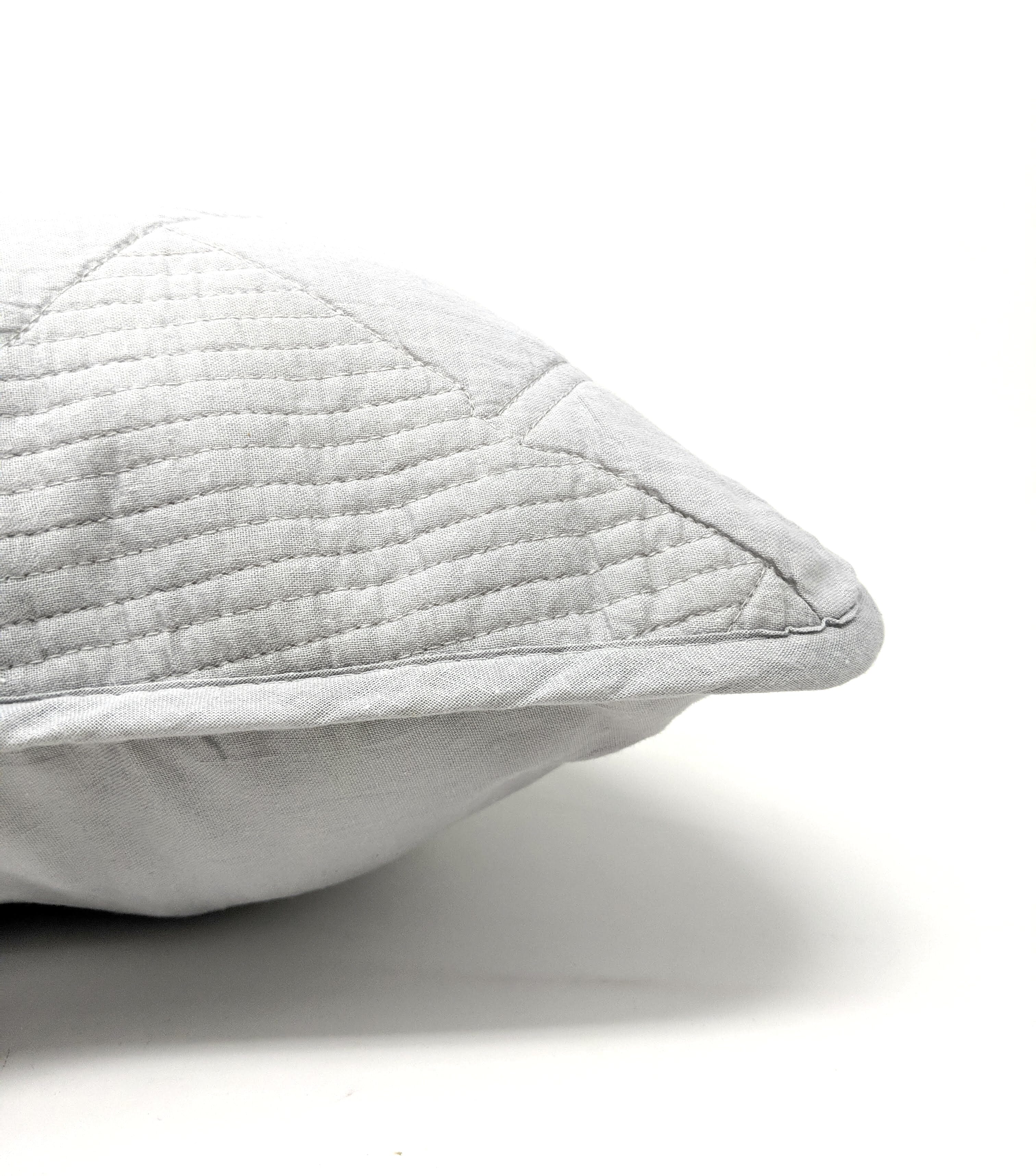 Tache Cotton Light Grey Silver Soothing Pastel Cushion Covers / Euro Sham (JHW-862) - Tache Home Fashion