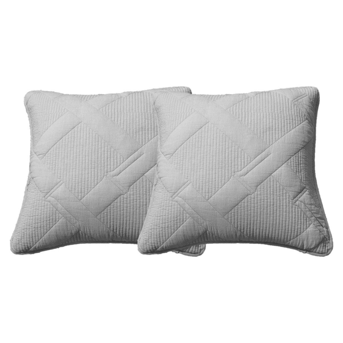 Tache Cotton Light Grey Silver Soothing Pastel Cushion Covers / Euro Sham (JHW-862) - Tache Home Fashion