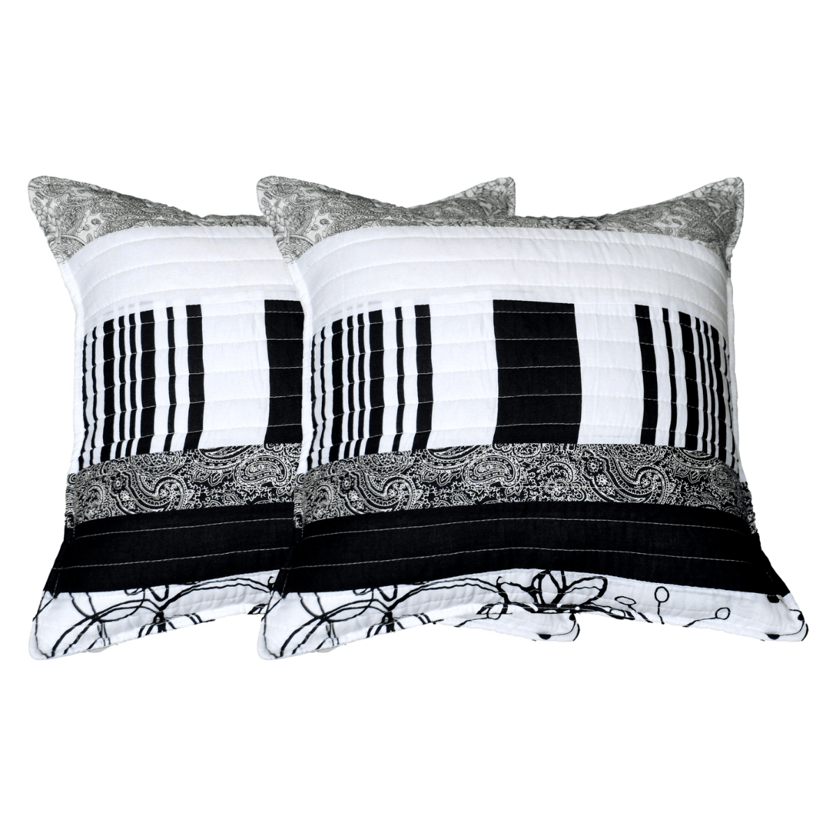 Tache Cotton Black White Gray Modern New York Penthouse Cushion Cover 2-Pieces (DXJ107075) - Tache Home Fashion