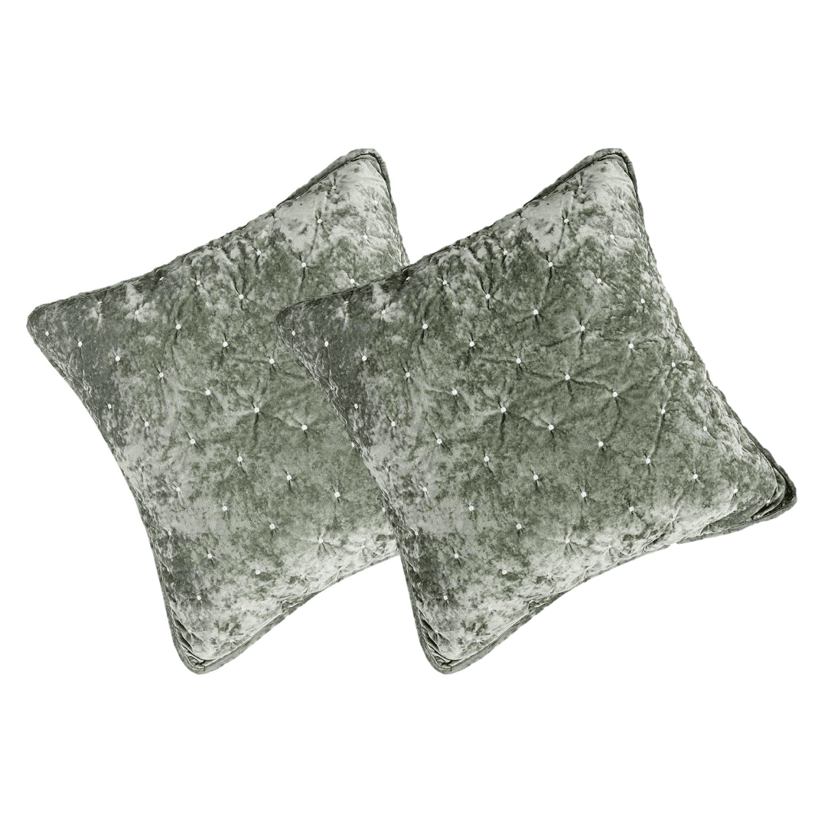 Tache Velvet Dreams Light Green Plush Diamond Tufted Cushion Covers / Euro Sham (JHW-853G) - Tache Home Fashion