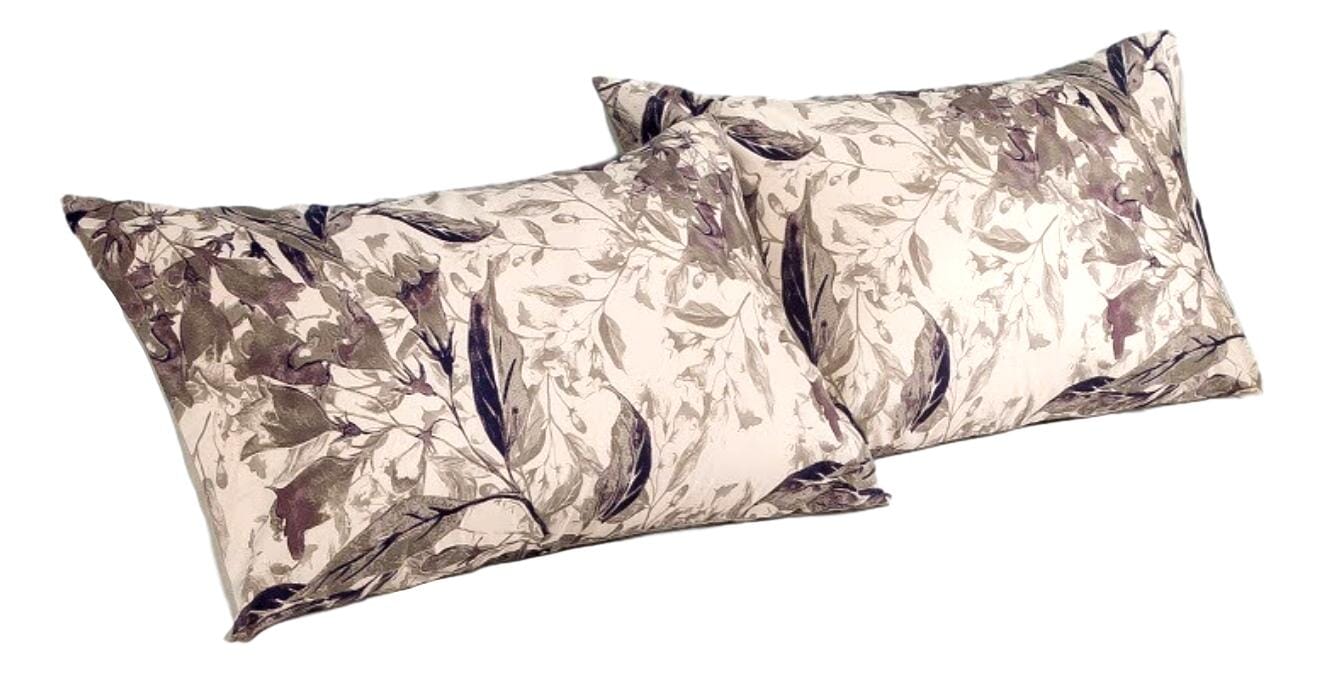 Tache Microfiber Abstract Wispy Leaf Taupe Grey Pillowcase (JHW-843) - Tache Home Fashion