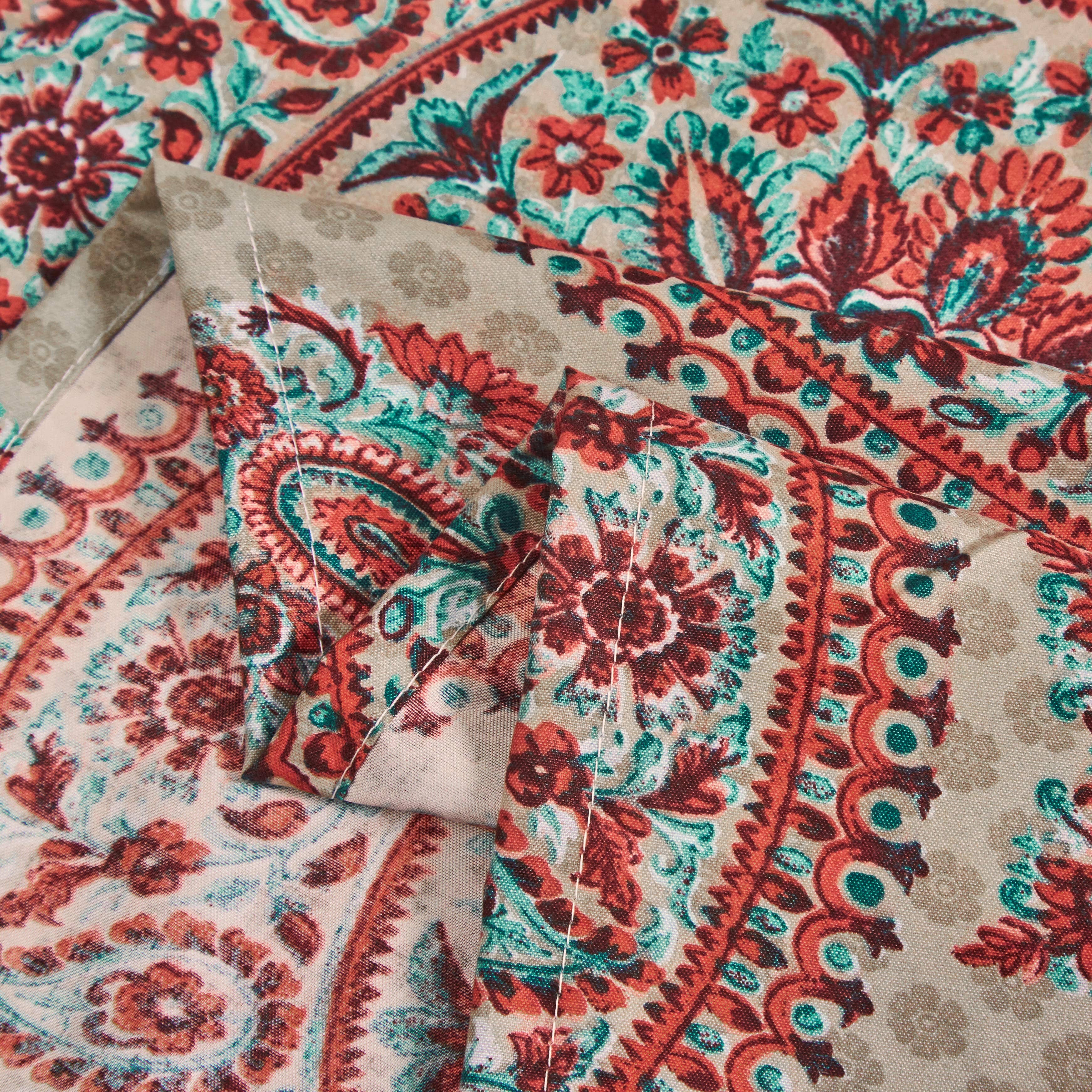 Tache Bohemian Desert Medallion Boteh Paisley Taupe Flat Sheet (TJ3502) - Tache Home Fashion