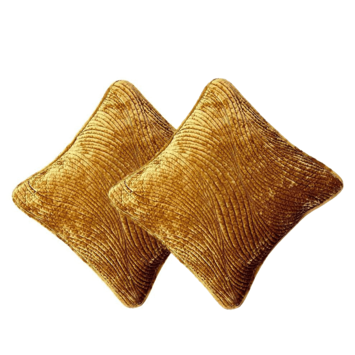 Tache Velvet Dreams Melted Gold Plush Waves Cushion Covers / Euro Sham (JHW-852Y) - Tache Home Fashion
