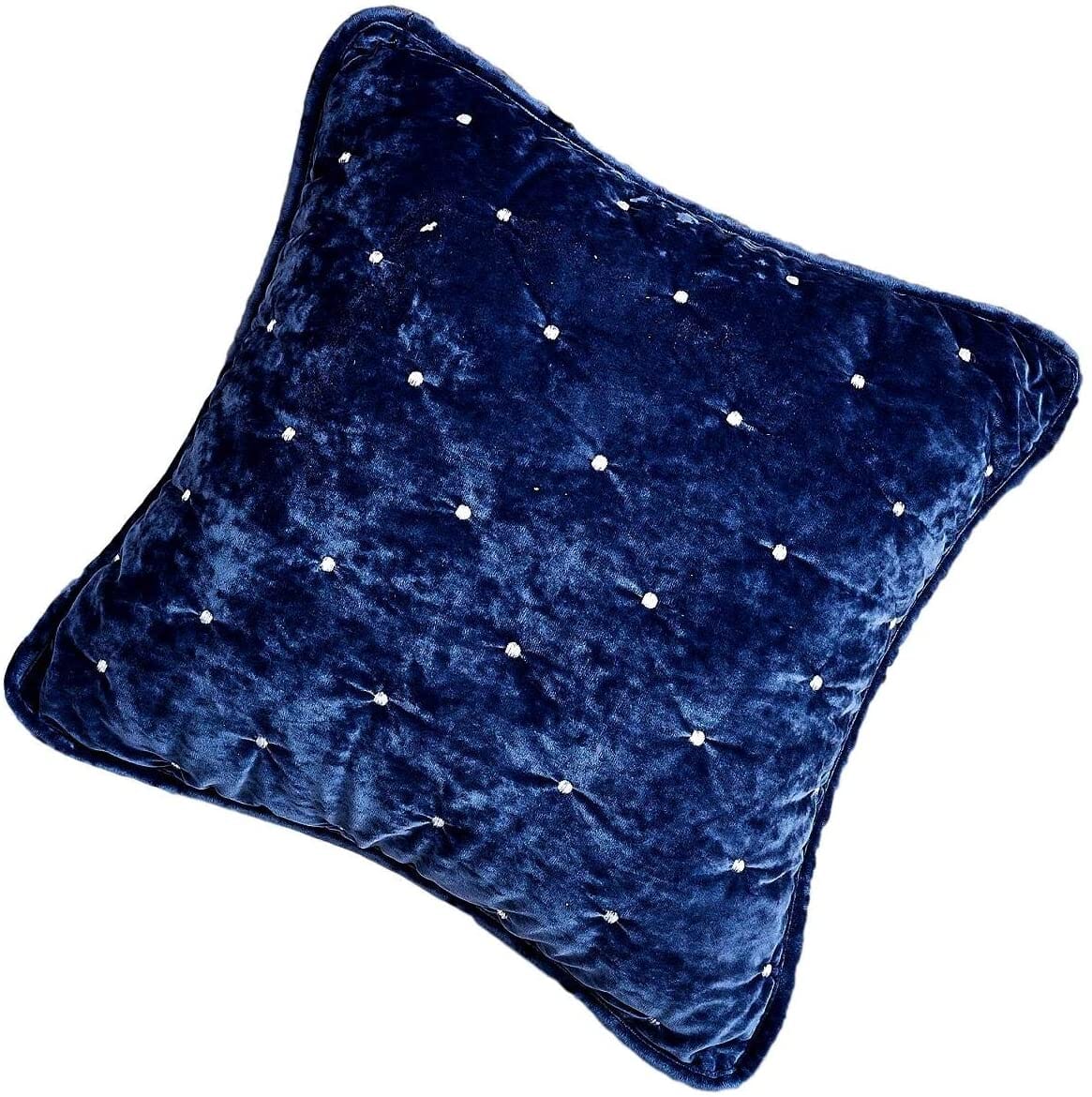 Tache Velvet Dreams Dark Blue Plush Diamond Tufted Cushion Covers / Euro Sham (JHW-853DB) - Tache Home Fashion