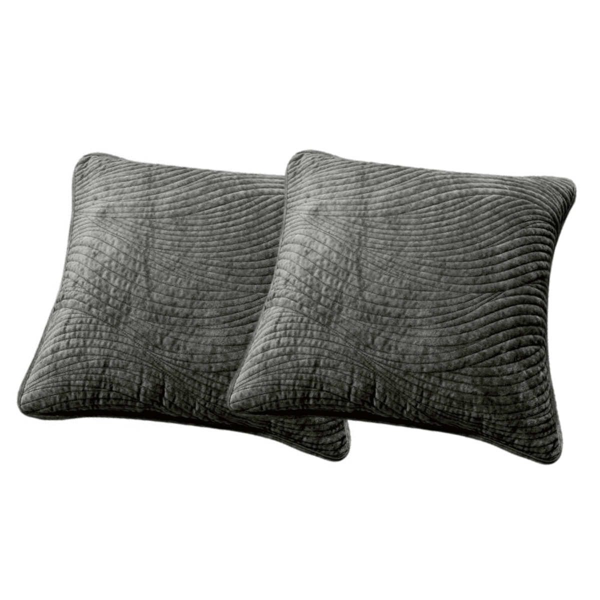 Tache Velvet Dreams Dark Taupe Plush Waves Cushion Covers / Euro Sham (JHW-852BR) - Tache Home Fashion