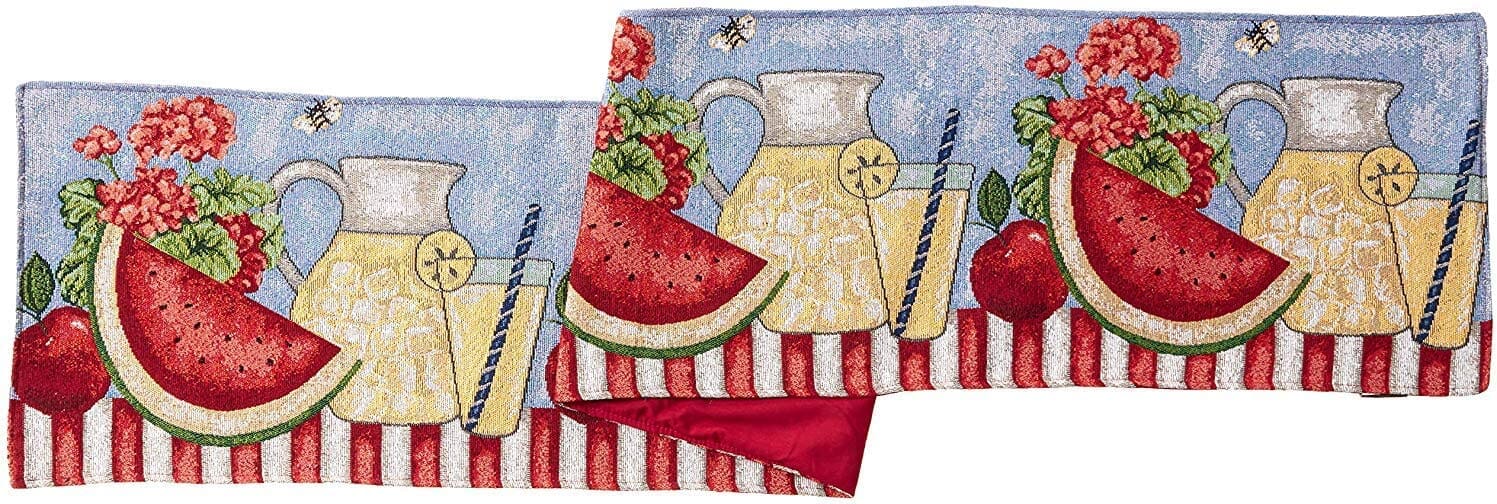 Tache Fruity Drinks Watermelon Lemonade Woven Tapestry Table Runners (13082TR) - Tache Home Fashion