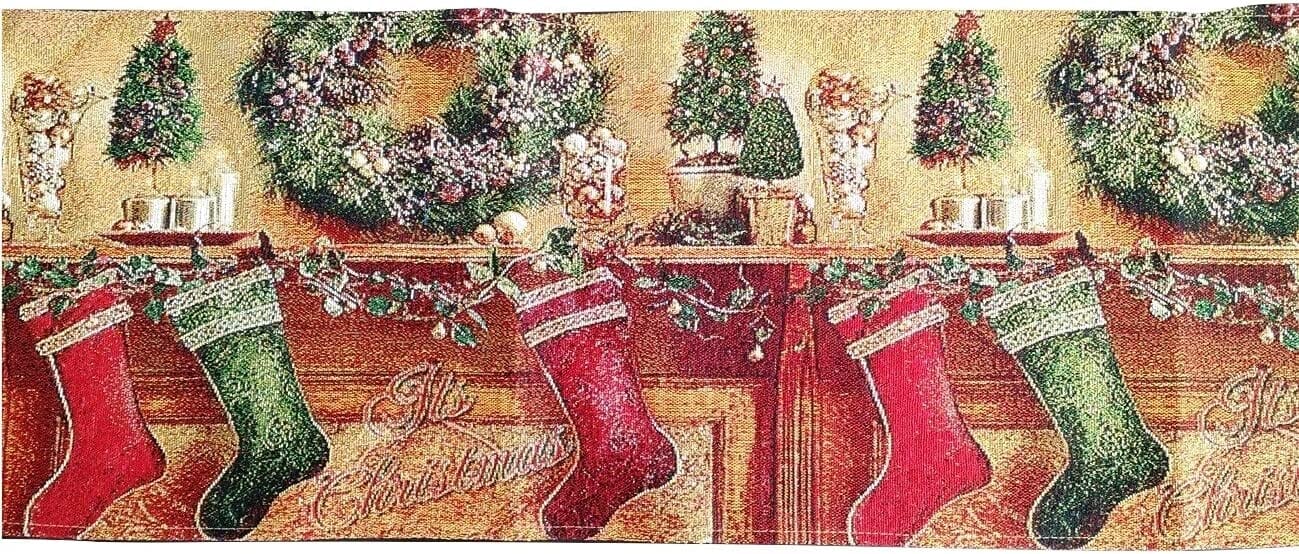 Tache Festive Christmas Hung With Care Table Runner 13 x 72 (DB14605) - Tache Home Fashion