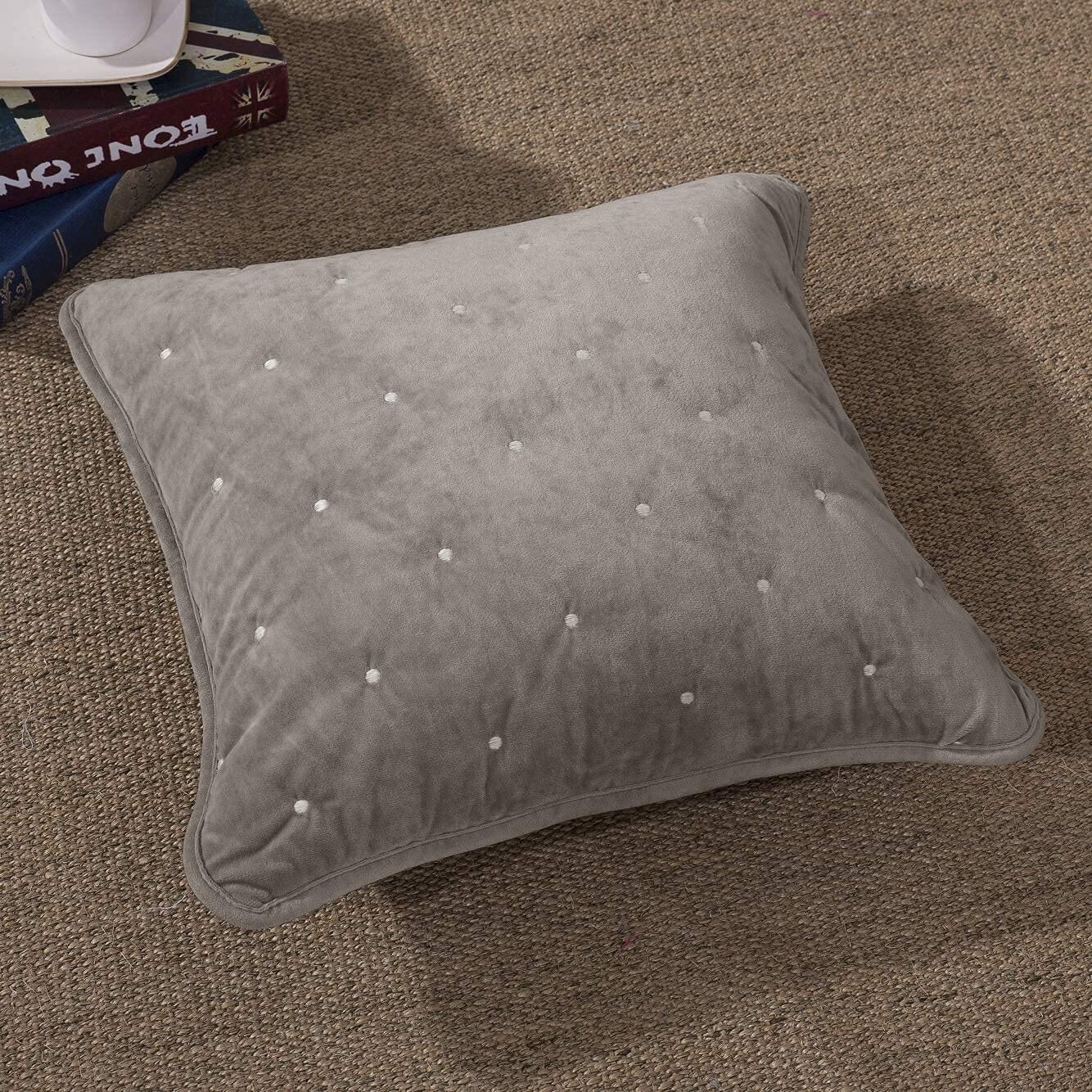 Tache Velvet Dreams Sand Taupe Beige Plush Diamond Tufted Cushion Covers / Euro Sham (JHW-853B) - Tache Home Fashion