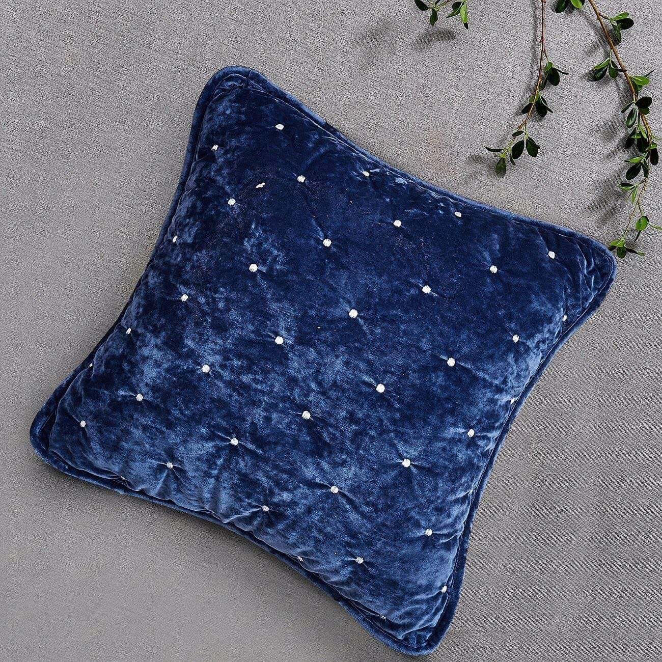 Tache Velvet Dreams Dark Blue Plush Diamond Tufted Cushion Covers / Euro Sham (JHW-853DB) - Tache Home Fashion