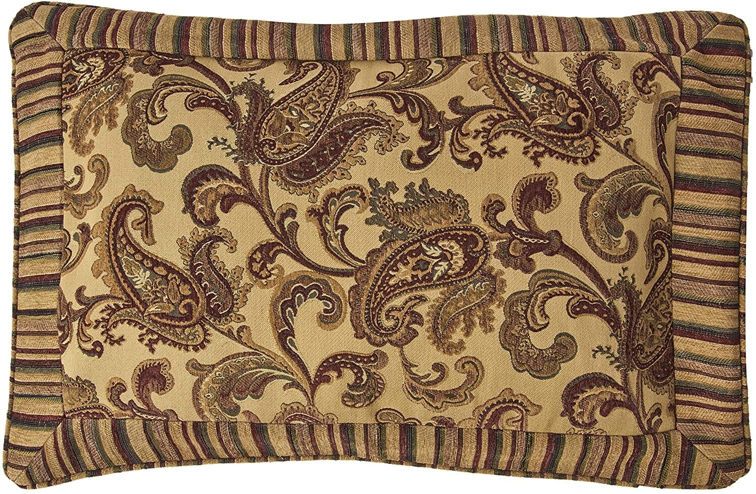 Tache Chenille Elegant Paisley Striped Brown Burgundy Exotic Blooms Comforter Set With Zipper Cover (BM14224) - Tache Home Fashion