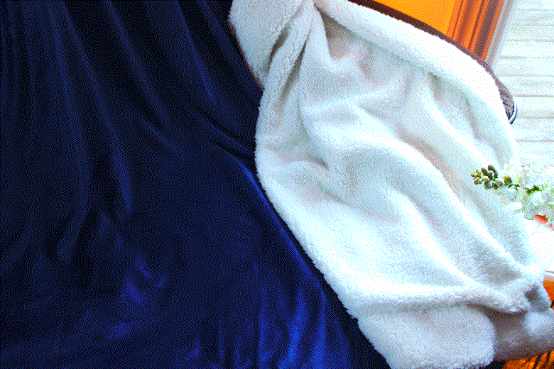 Tache Dark Navy Blue Sherpa Winter Night Micro Fleece Throw Blanket (SMF5060BL) - Tache Home Fashion