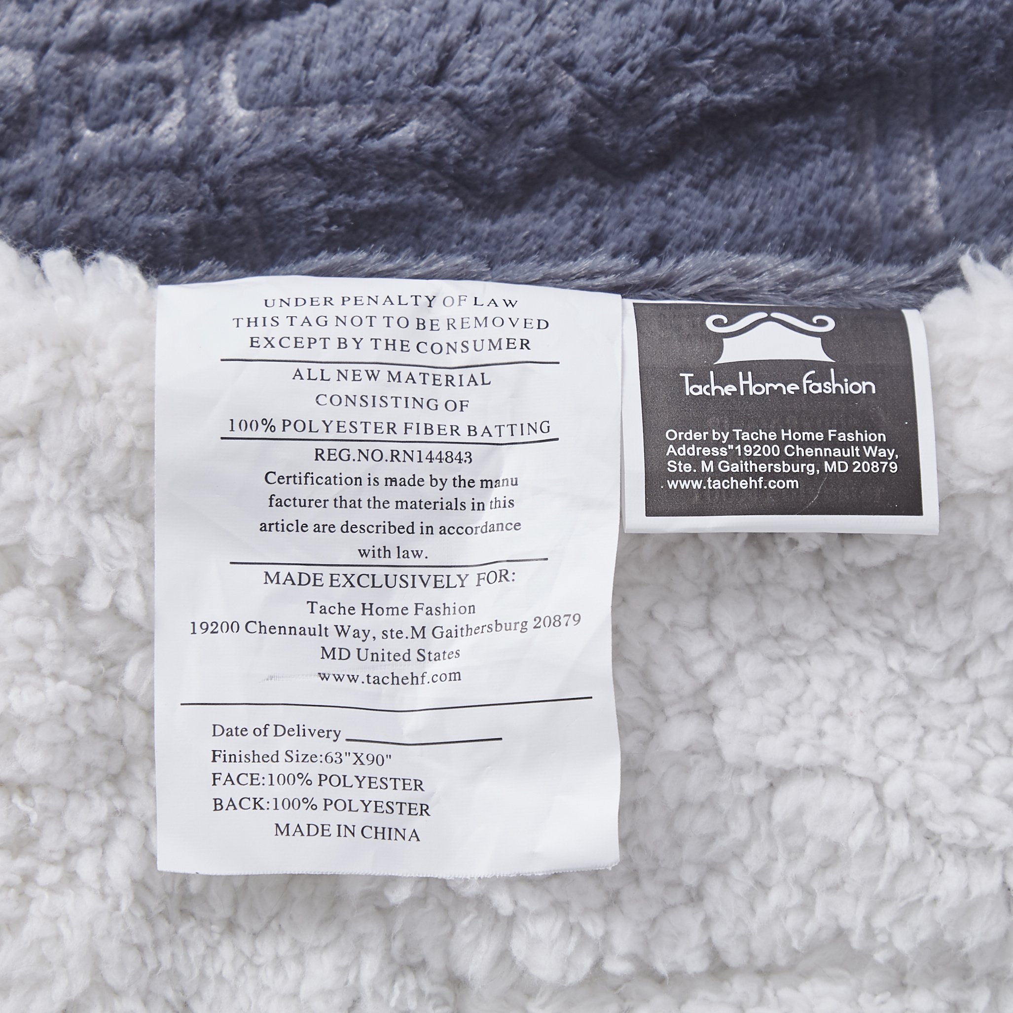 Tache Faux Fur Steel Navy Blue Diamond Trellis Pattern Throw Blanket (3390) - Tache Home Fashion