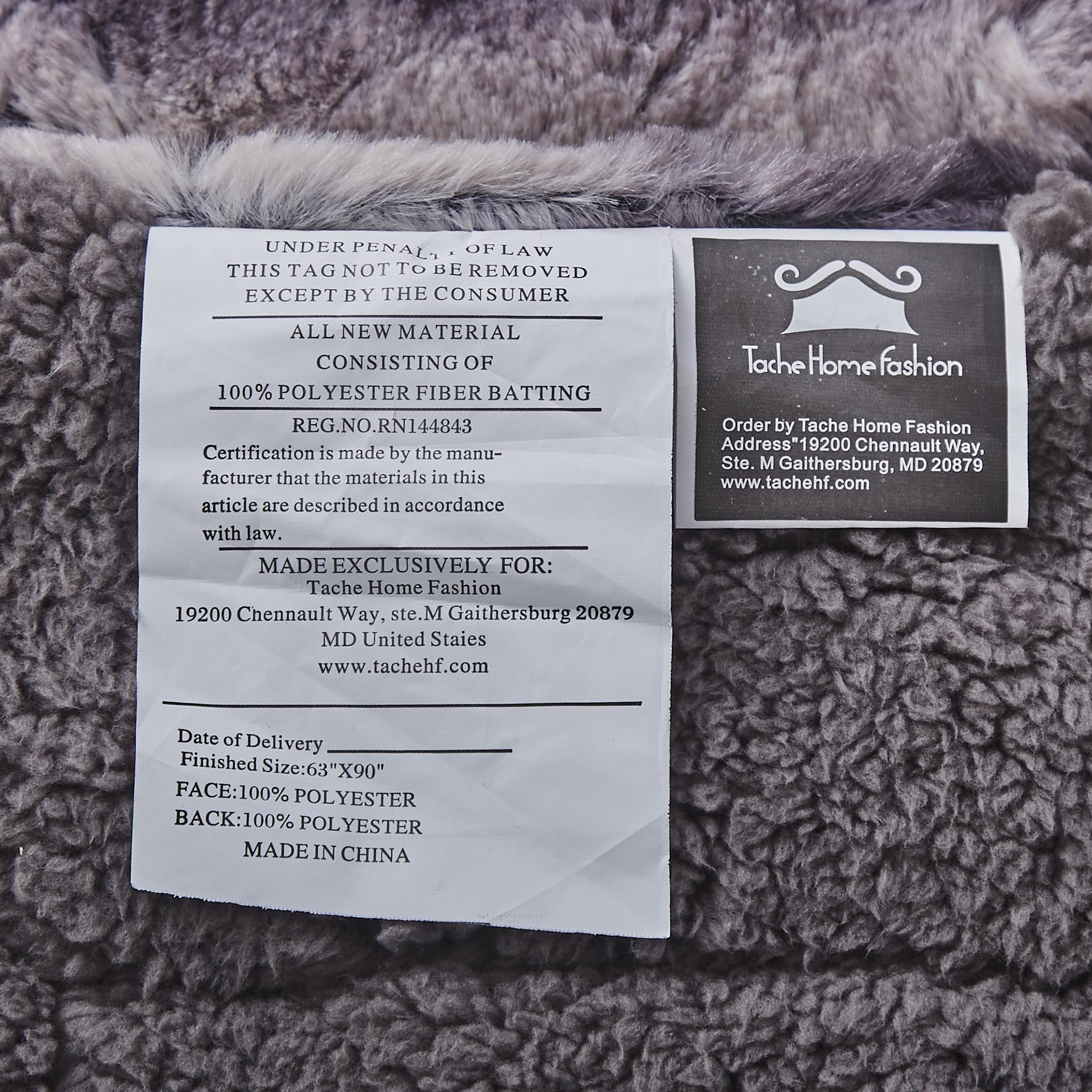 Tache Luxury Black Striped Faux Fur Throw Blanket (DY06) - Tache Home Fashion