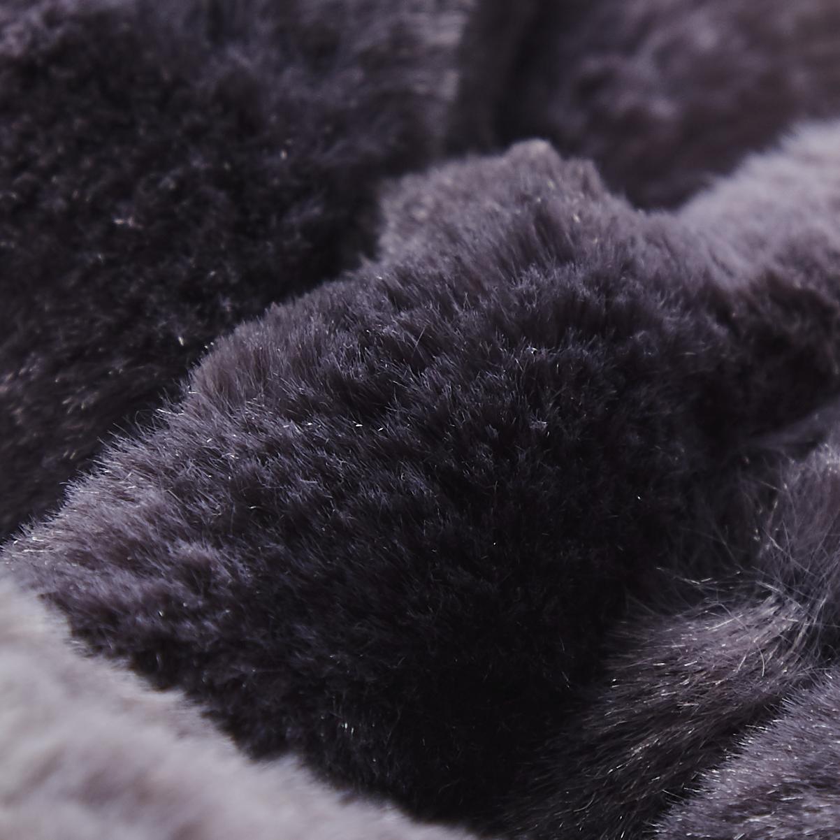 Tache Luxury Black Striped Faux Fur Throw Blanket (DY06) - Tache Home Fashion