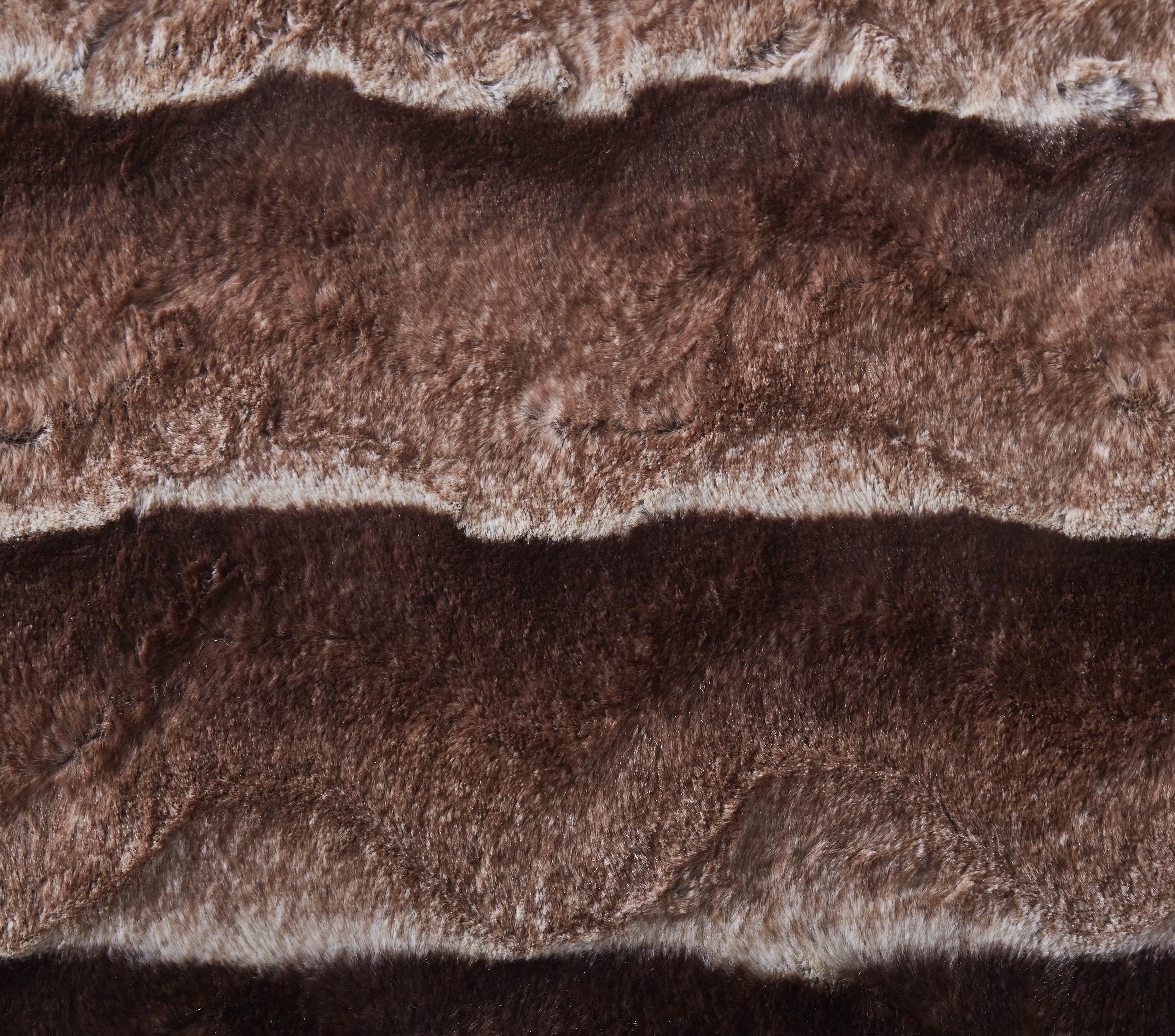 Tache Golden Brown Faux Fur Sherpa Throw Blanket (DY01) - Tache Home Fashion