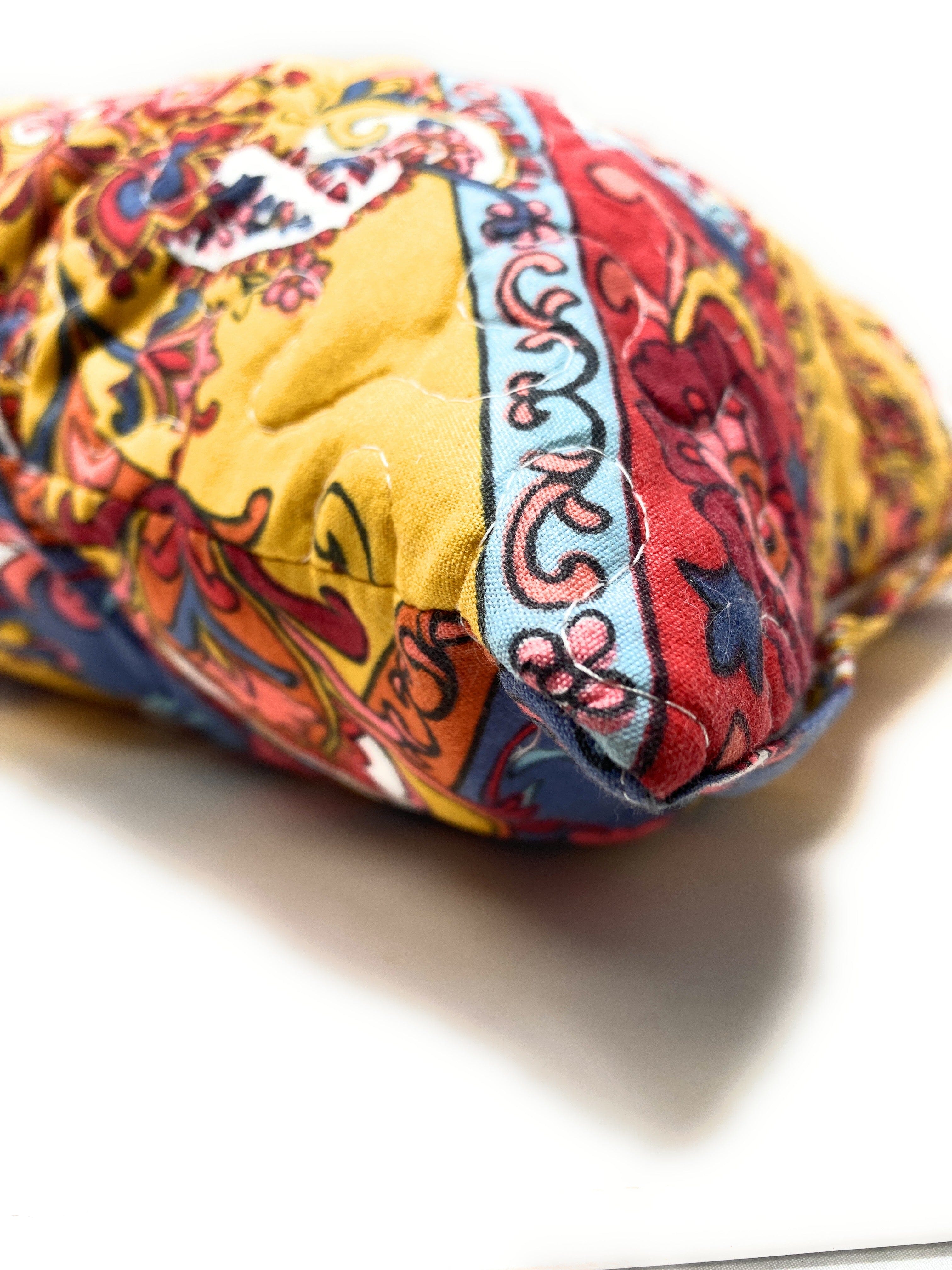 Tache Mustard Yellow Blue Red Paisley Chevron Hanging Gardens Cushion Cover 2-Pieces (HS3148Y) - Tache Home Fashion