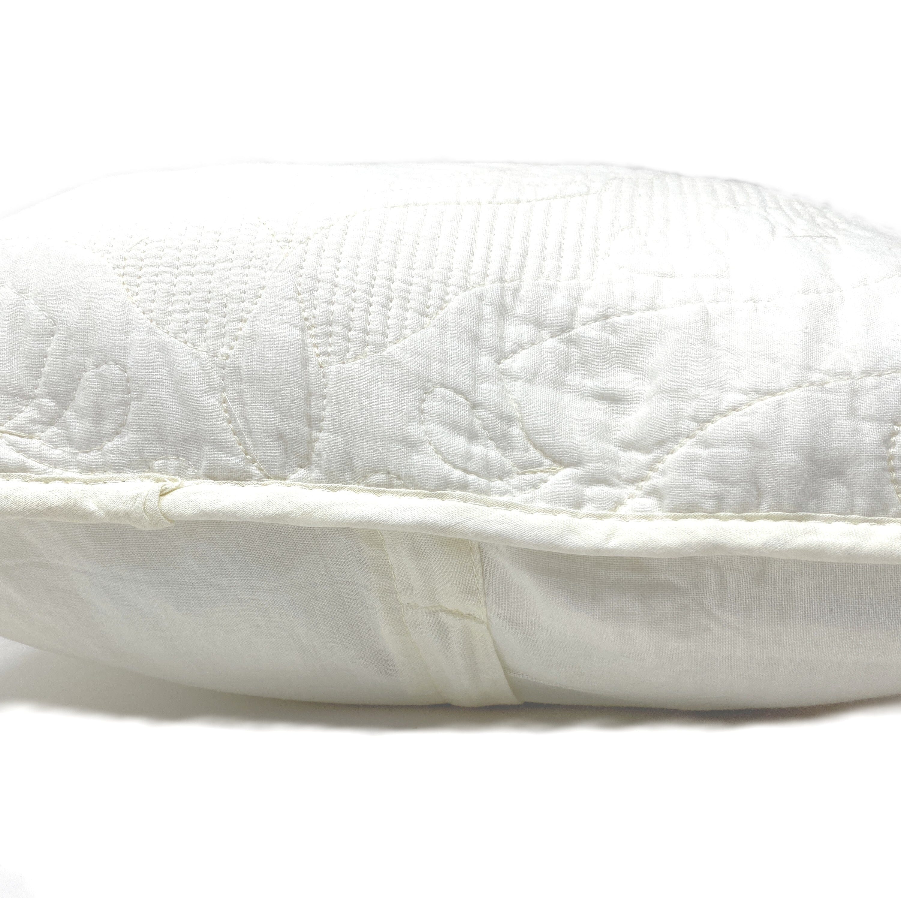 Tache Cotton Ivory White Paisley Damask Matelassé Powder Snow Cushion Covers / Euro Sham (JHW-643) - Tache Home Fashion