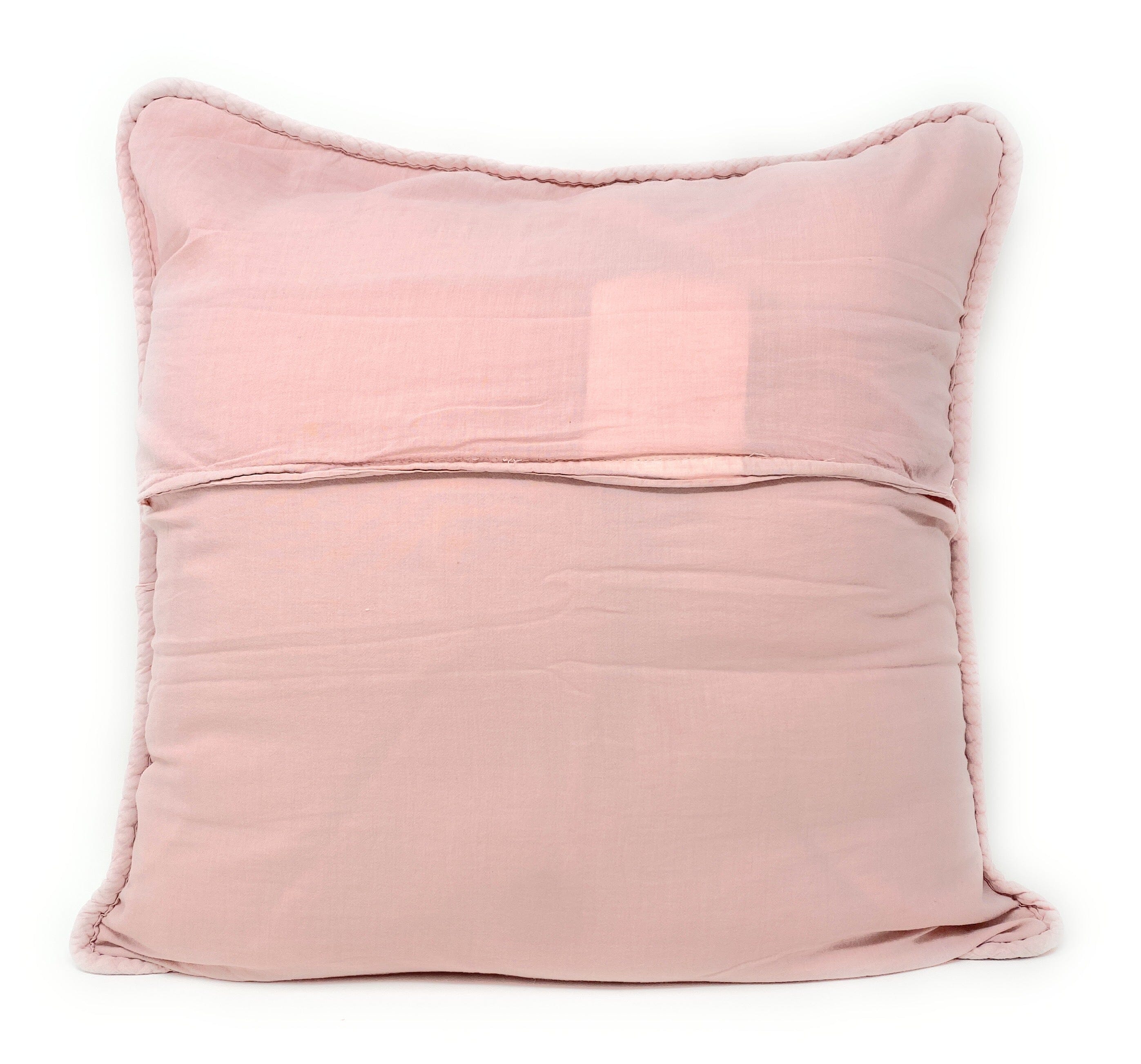 Tache Cotton Stone Washed Soothing Pastel Rustic Blush Pink Cushion Covers / Euro Sham (JHW-863) - Tache Home Fashion