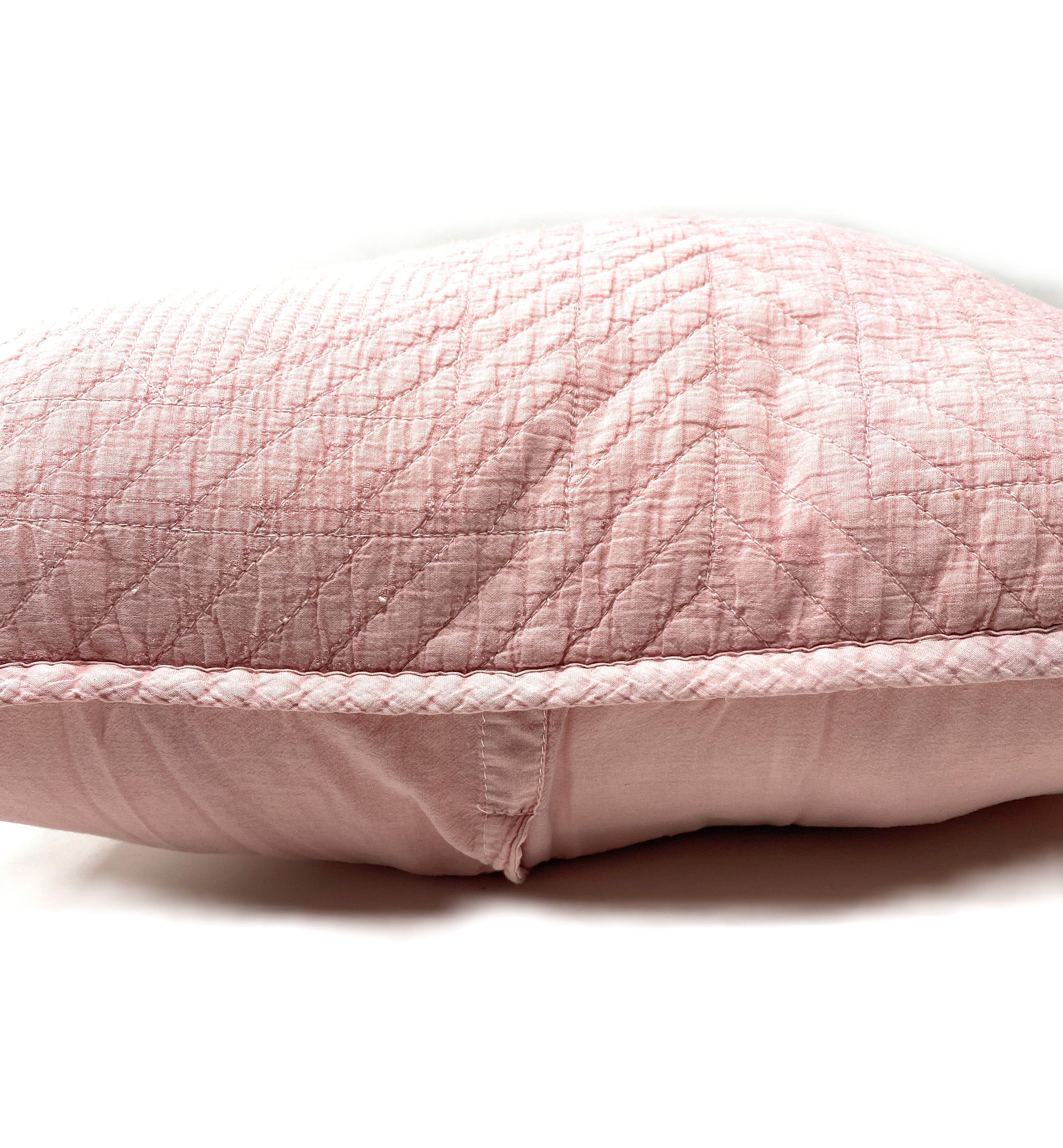 Tache Cotton Stone Washed Soothing Pastel Rustic Blush Pink Cushion Covers / Euro Sham (JHW-863) - Tache Home Fashion