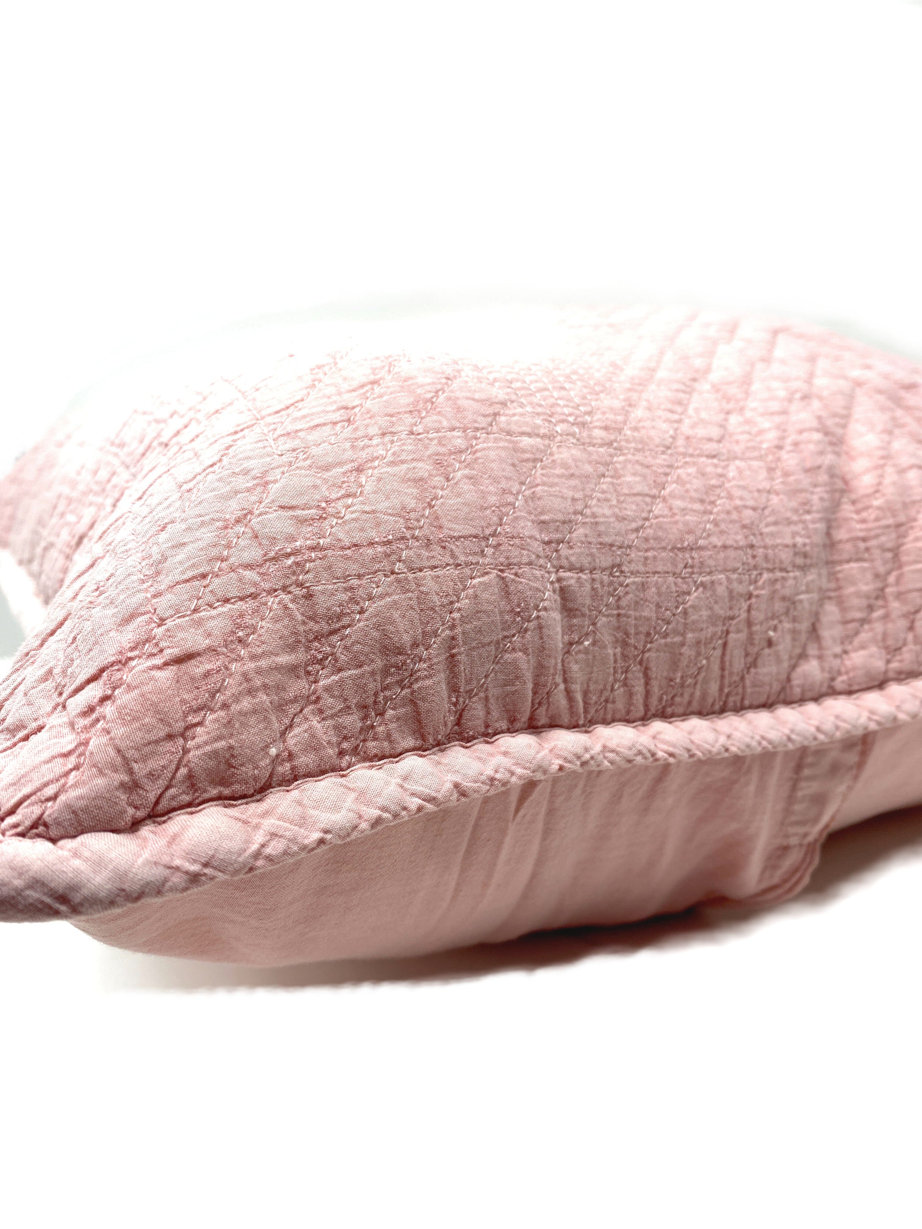 Tache Cotton Stone Washed Soothing Pastel Rustic Blush Pink Cushion Covers / Euro Sham (JHW-863) - Tache Home Fashion