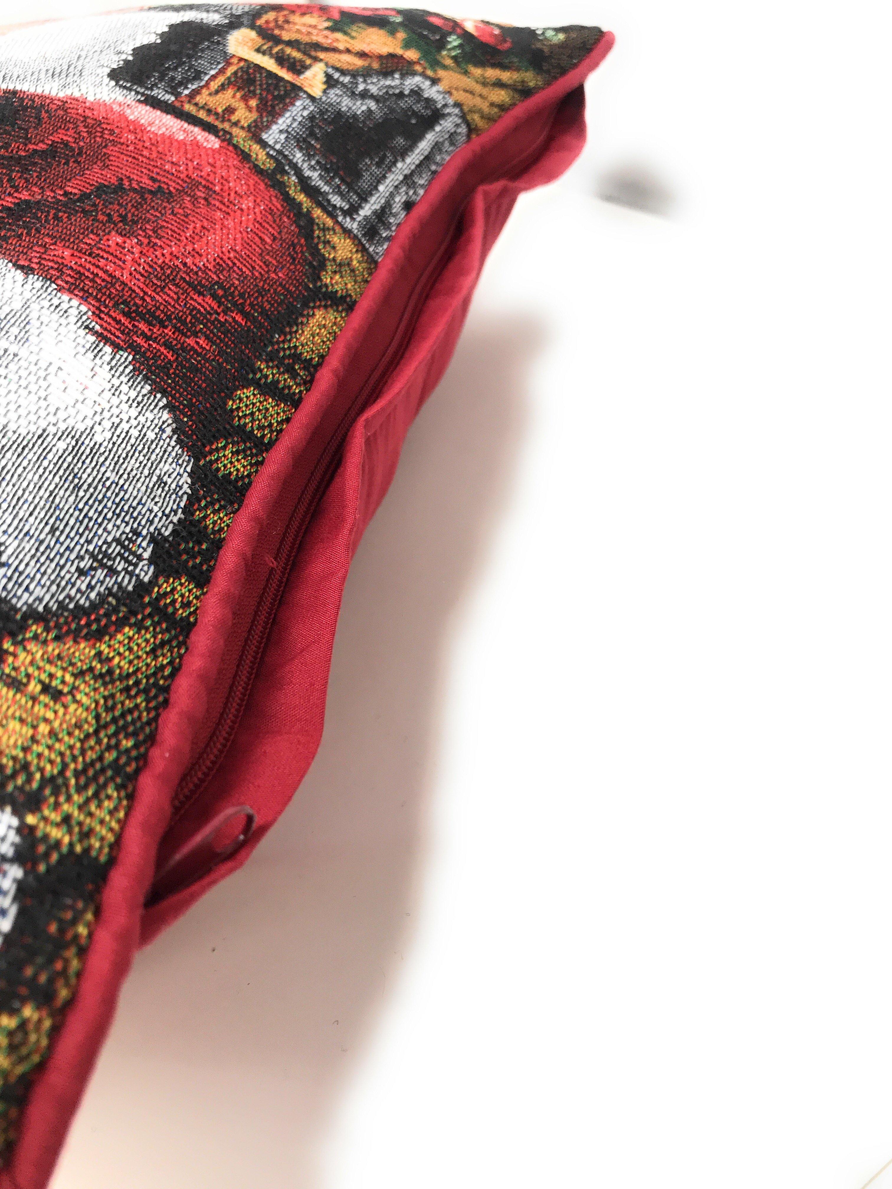 Tache Festive Santa Down the Chimney Tapestry Throw Pillow Cover (DB11533CC) - Tache Home Fashion