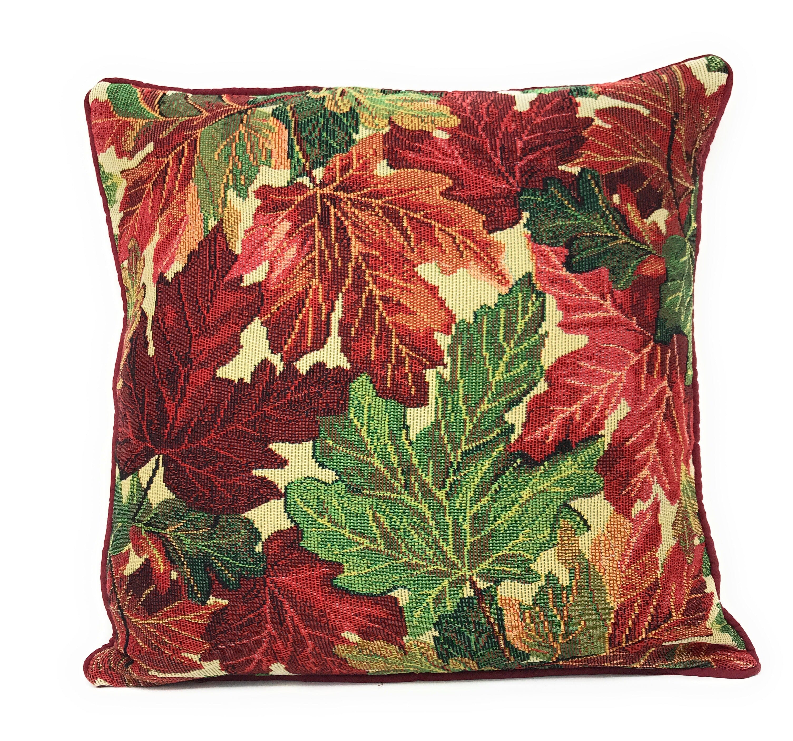 Tache Warm Colorful Thanksgiving Leaves Fall Foliage Throw Pillow Cover (FF11516CC) - Tache Home Fashion