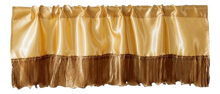 Tache Satin Ruffle Gold Caramel Latte Valance (BM4578) - Tache Home Fashion