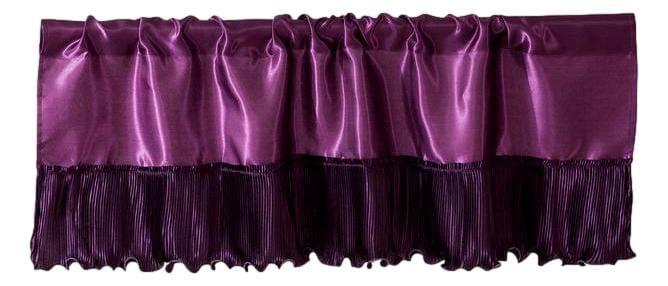Tache Satin Ruffle Dark Purple Midnight Bloom Valance (BM6438) - Tache Home Fashion