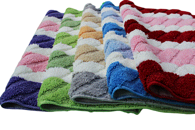 Tache Super Absorbent Purple and Pink Striped Microfiber Wild Flower Floor Mats / Rugs - Tache Home Fashion