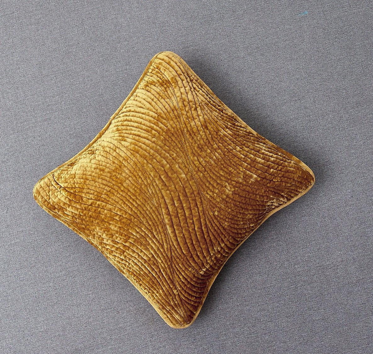 Tache Velvet Dreams Melted Gold Plush Waves Cushion Covers / Euro Sham (JHW-852Y) - Tache Home Fashion