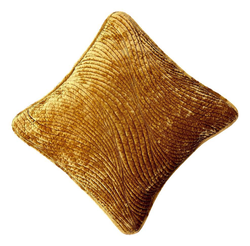 Tache Velvet Dreams Melted Gold Plush Waves Cushion Covers / Euro Sham (JHW-852Y) - Tache Home Fashion