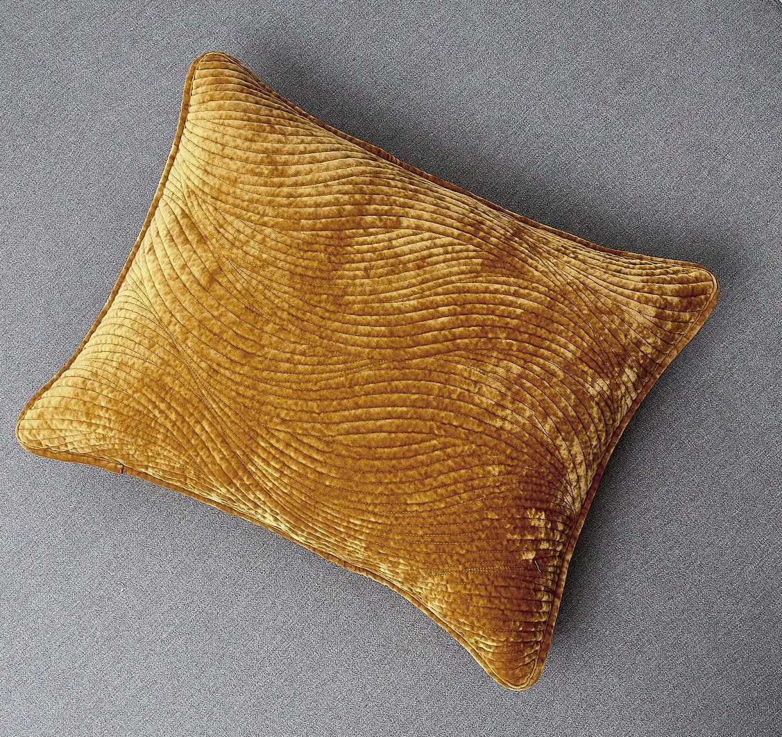 Tache Velvet Dreams Melted Gold Plush Waves Pillow Sham (JHW-852Y) - Tache Home Fashion