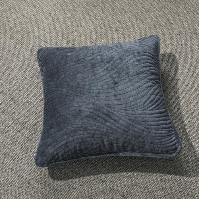 Tache Velvet Dreams Navy Blue Plush Waves Cushion Covers / Euro Sham (JHW-852BL) - Tache Home Fashion