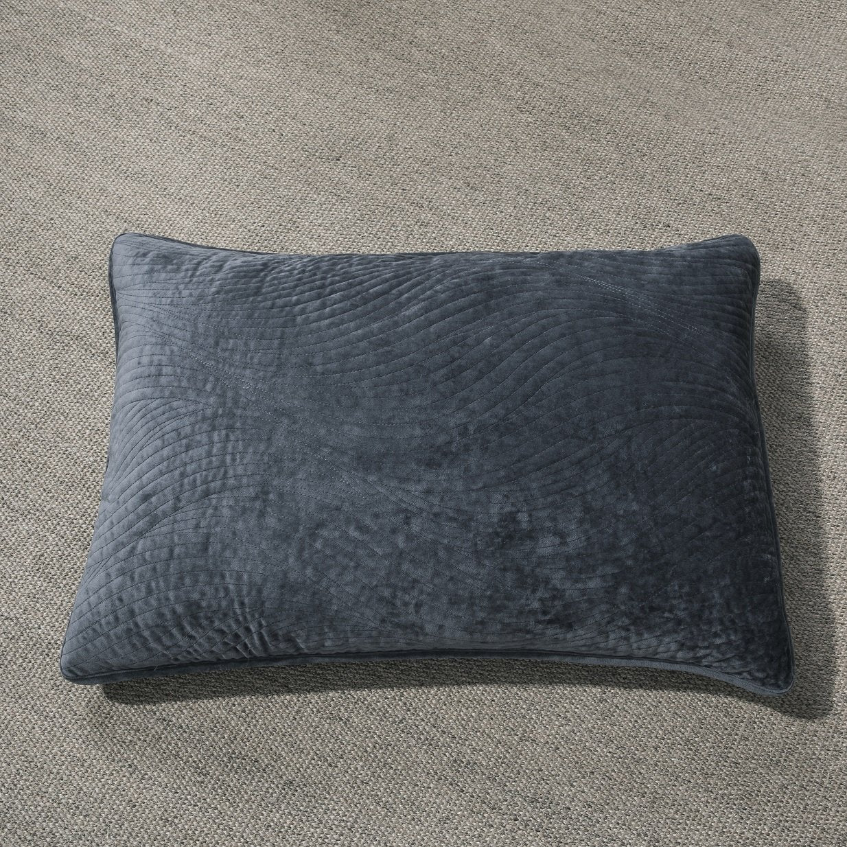 Tache Velvet Dreams Navy Blue Plush Waves Pillow Sham (JHW-852BL) - Tache Home Fashion