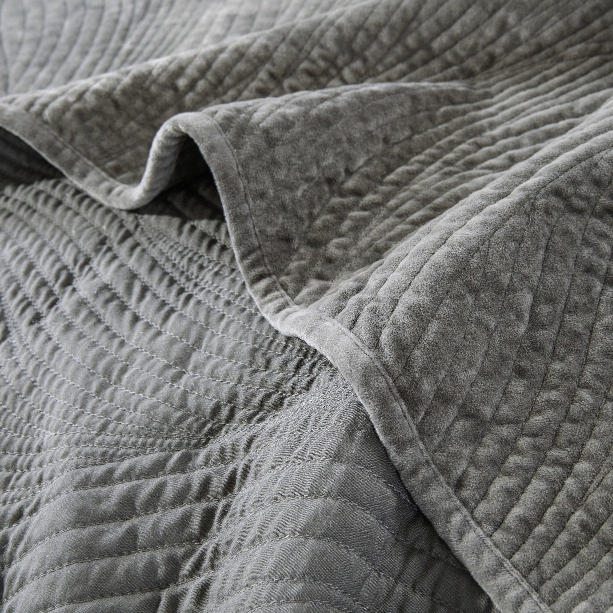 Tache Plush Dreams Dark Taupe Chocolate Waves Velvet Quilt Set (JHW-852BR) - Tache Home Fashion