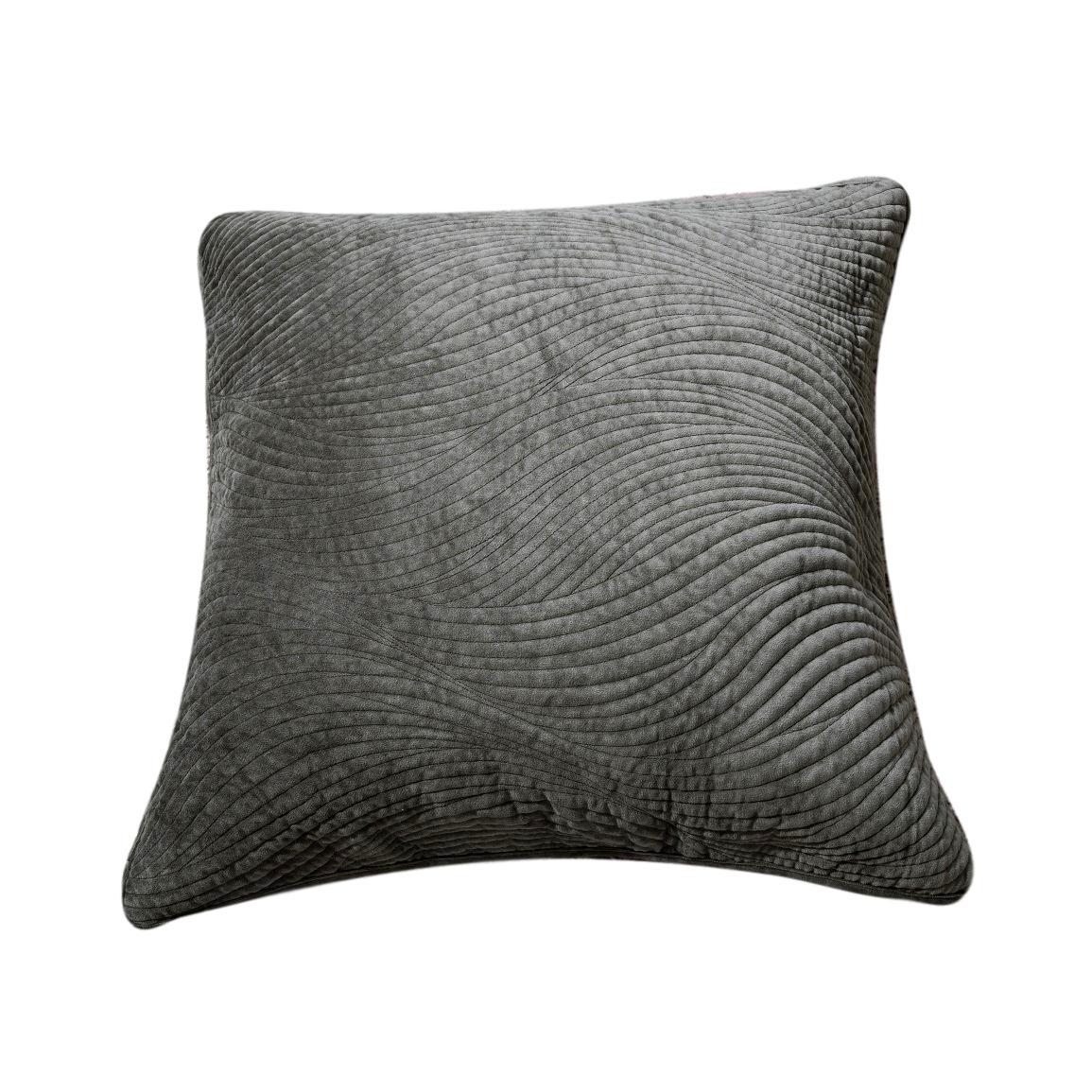 Tache Velvet Dreams Dark Taupe Plush Waves Cushion Covers / Euro Sham (JHW-852BR) - Tache Home Fashion