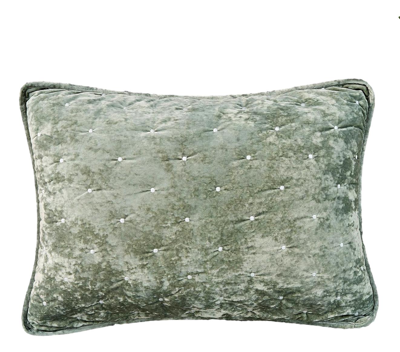 Tache Velvet Dreams Light Green Plush Diamond Tufted Pillow Sham (JHW-853G) - Tache Home Fashion