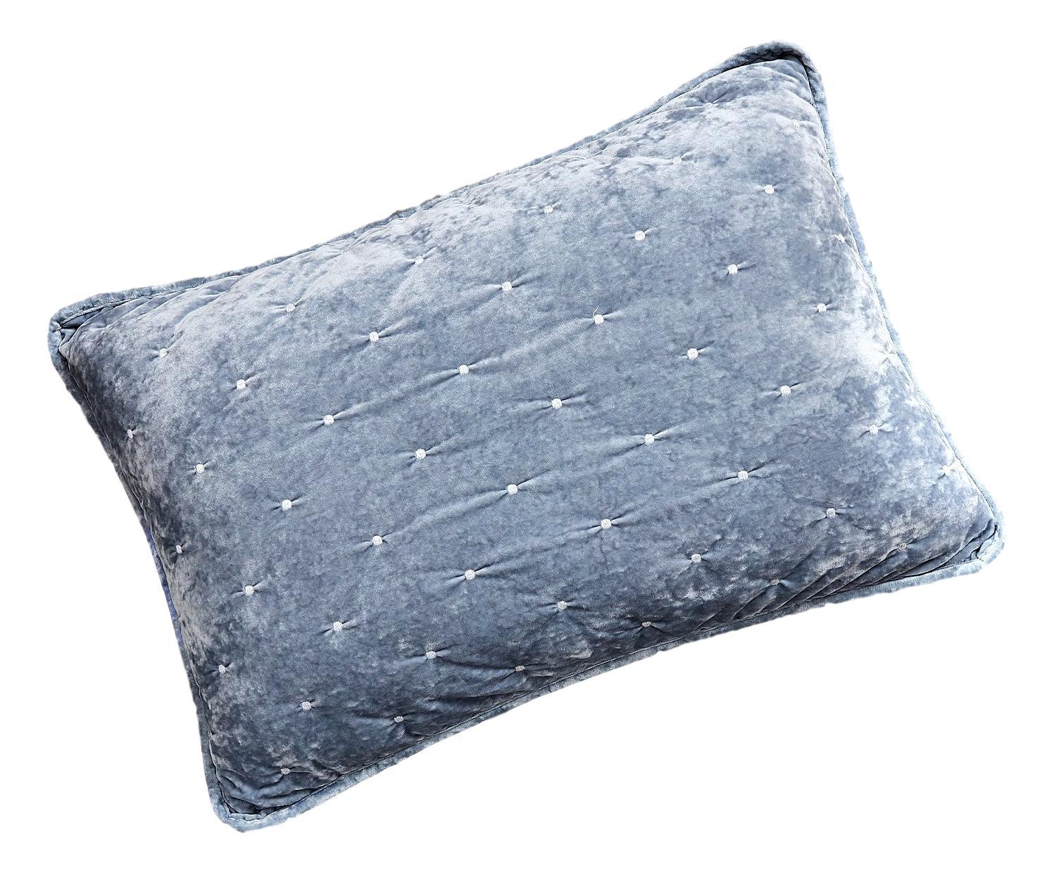 Tache Velvet Dreams Light Blue Plush Diamond Tufted Pillow Sham (JHW-853LB) - Tache Home Fashion
